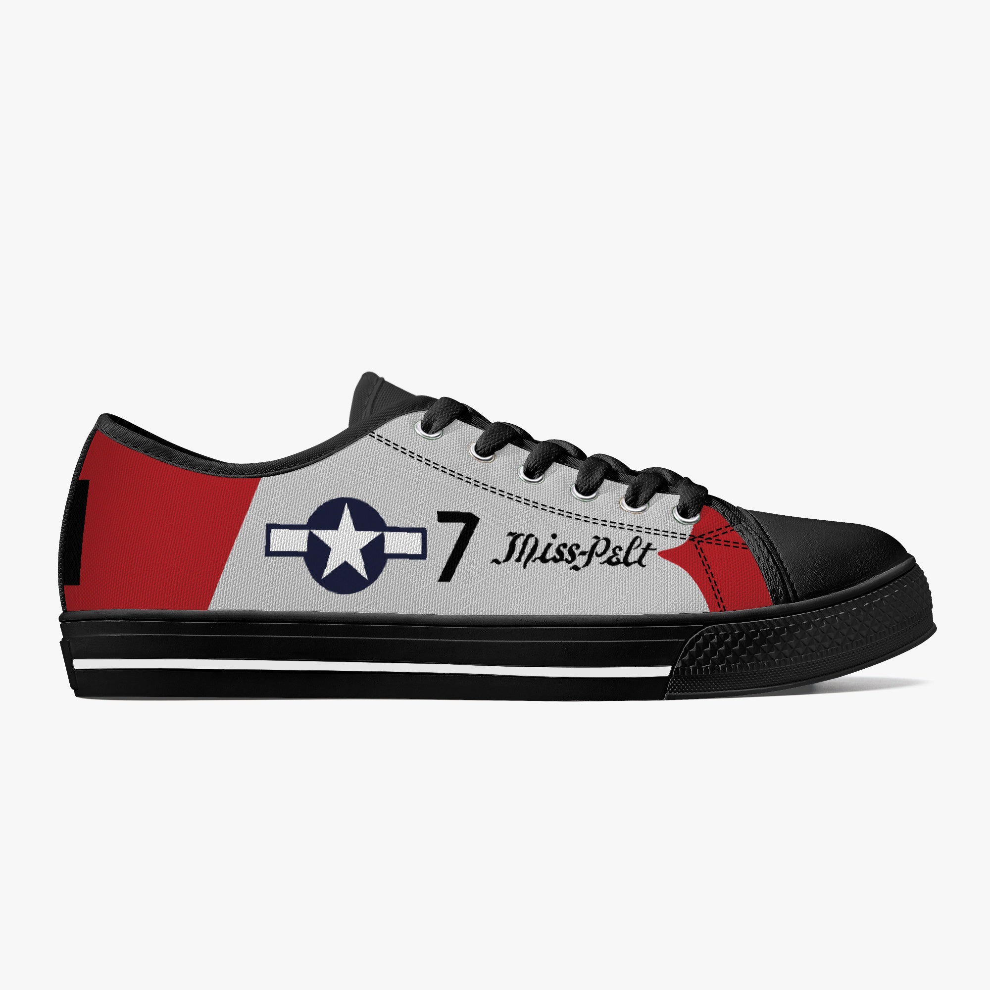 P-51 "Miss Pelt" Low Top Canvas Shoes - I Love a Hangar