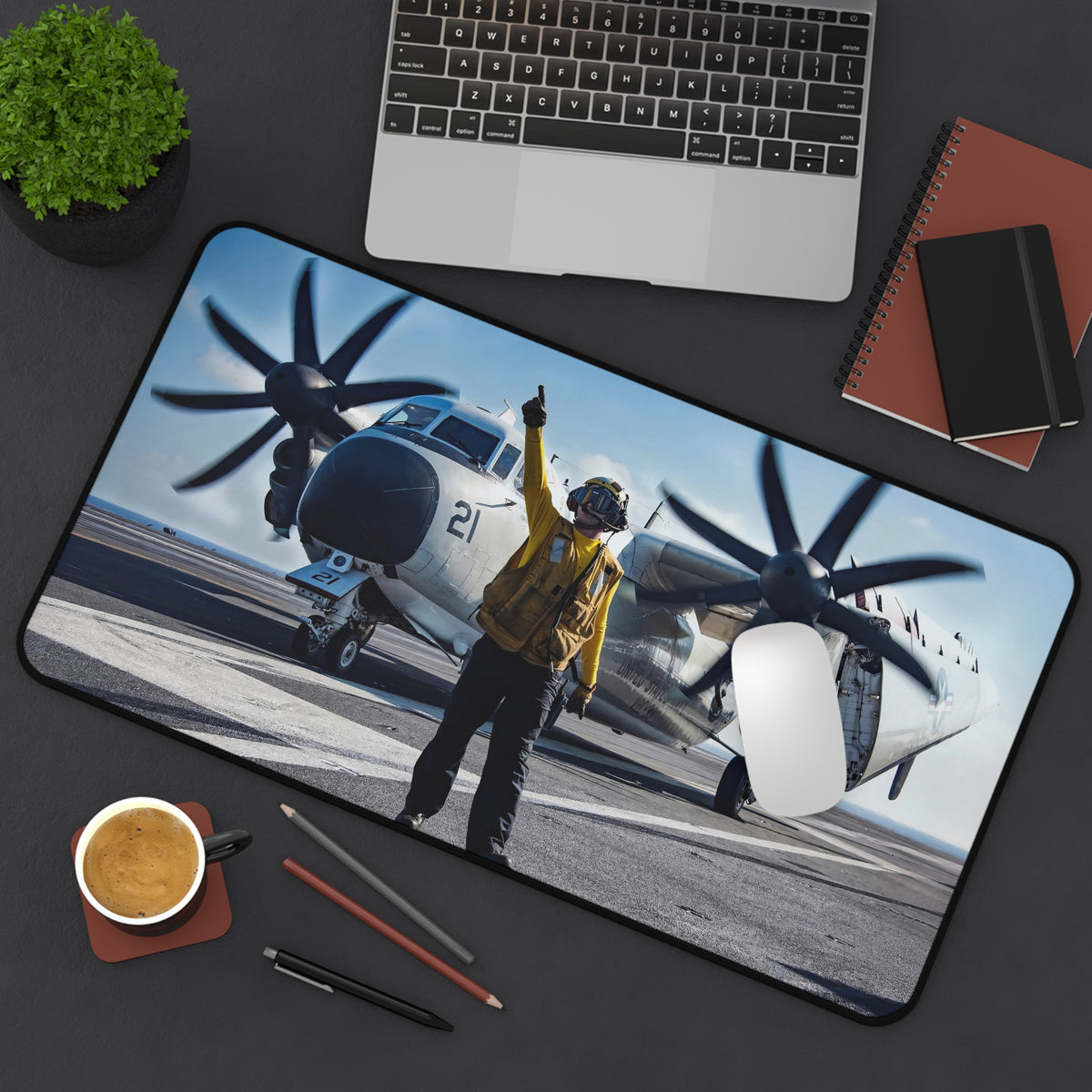 C-2 Greyhound Desk Mat - I Love a Hangar
