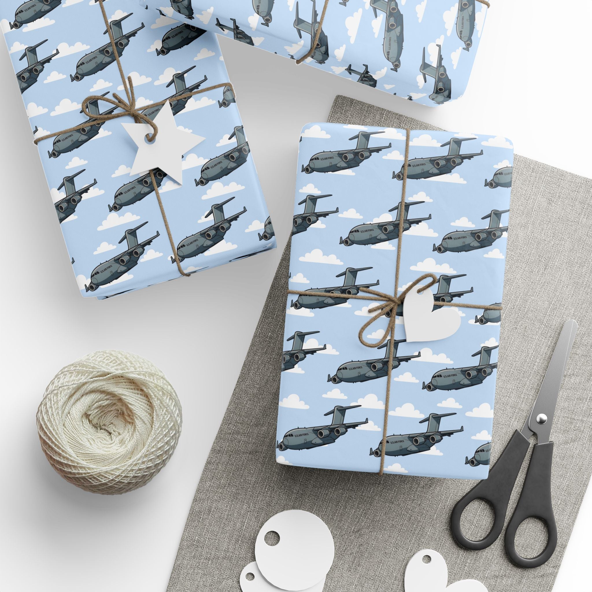 C-17 Globemaster III Wrapping Paper -  Sky Blue