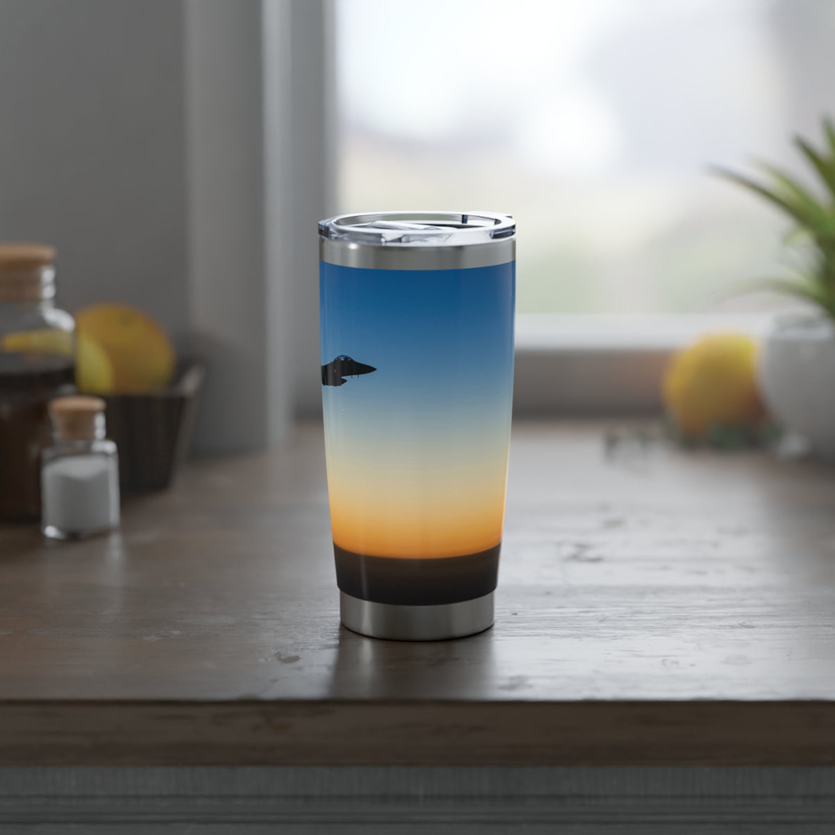 F-15 At Dusk 20oz (590ml) Stainless Steel Tumbler - I Love a Hangar