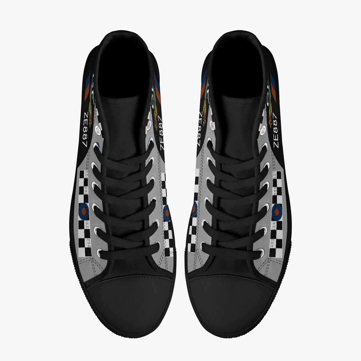 No. 43 Squadron "The Fighting Cocks" High Top Canvas Shoes - I Love a Hangar
