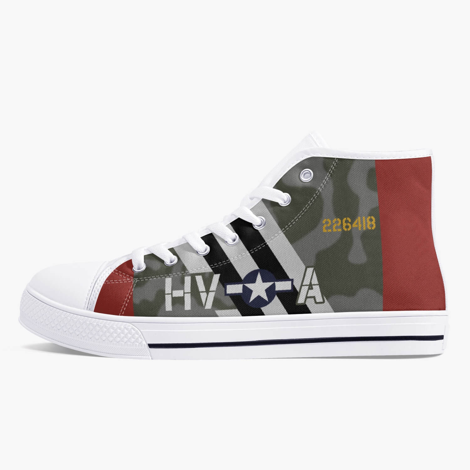 P-47 "HV-A" of Francis "Gabby" Gabreski High Top Canvas Shoes - I Love a Hangar