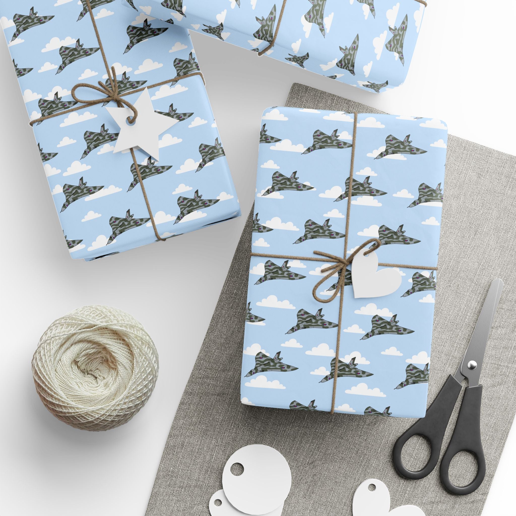 Avro Vulcan #607 Wrapping Paper - Sky Blue