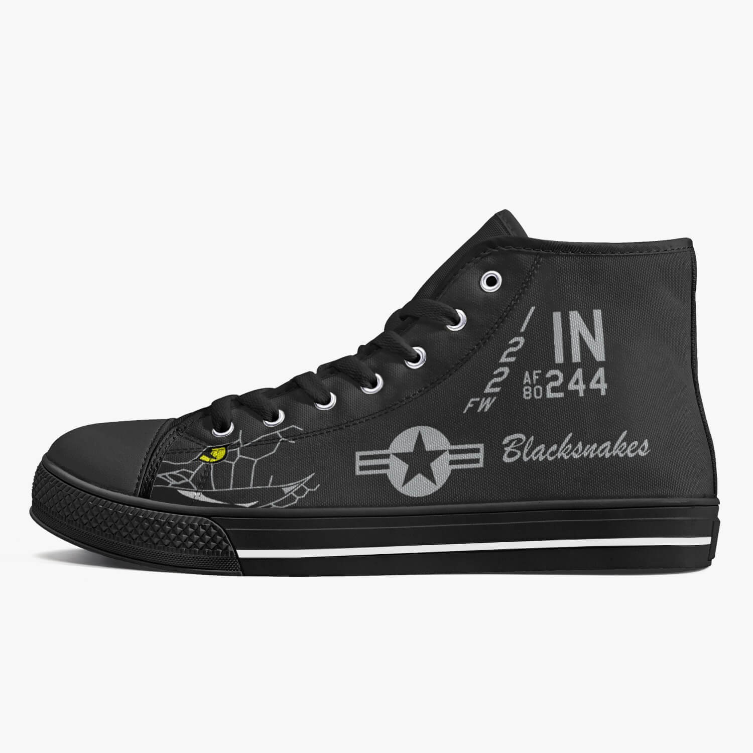 A-10 "Blacksnakes" High Top Canvas Shoes (Dark Theme) - I Love a Hangar