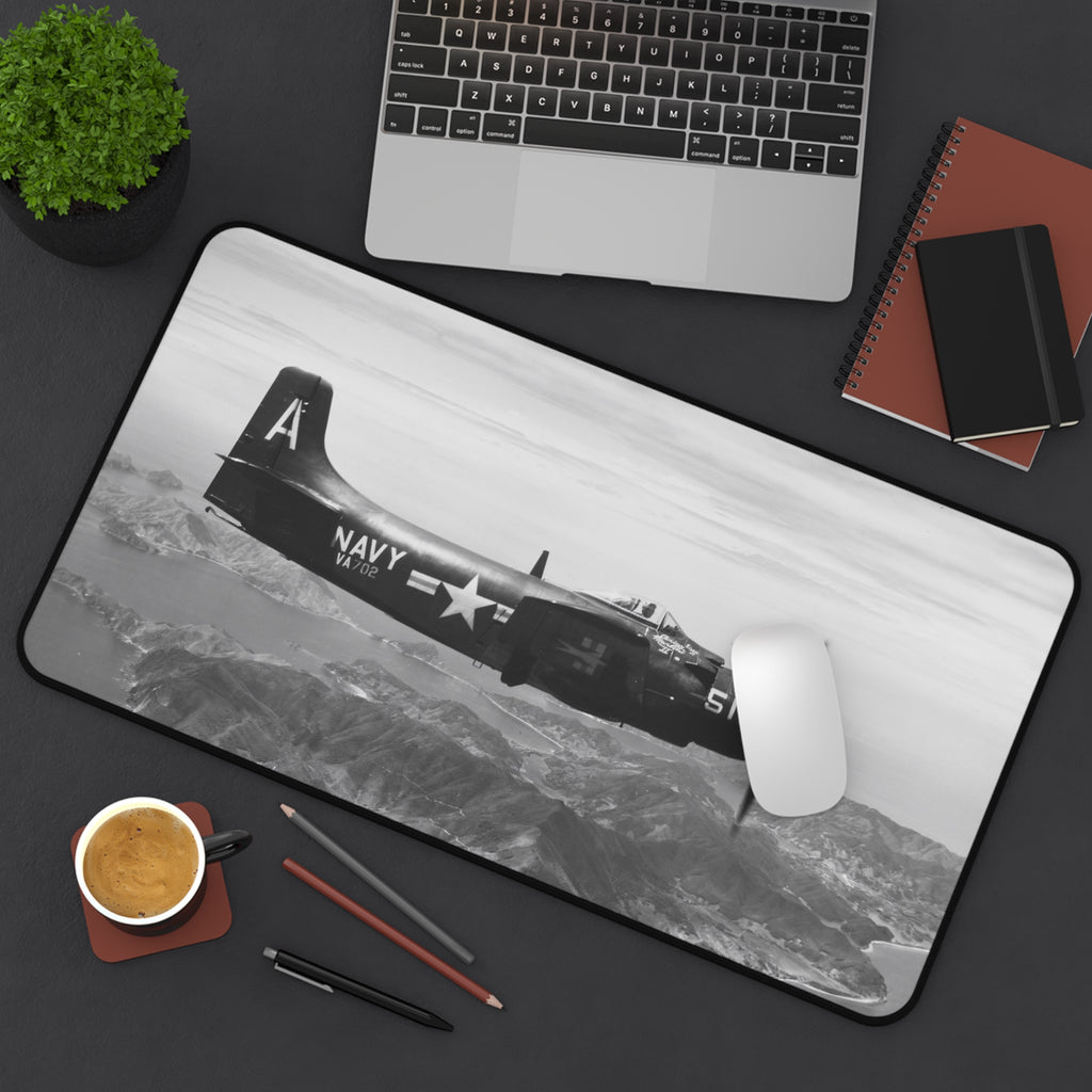 AD-2 Skyraider Desk Mat - I Love a Hangar