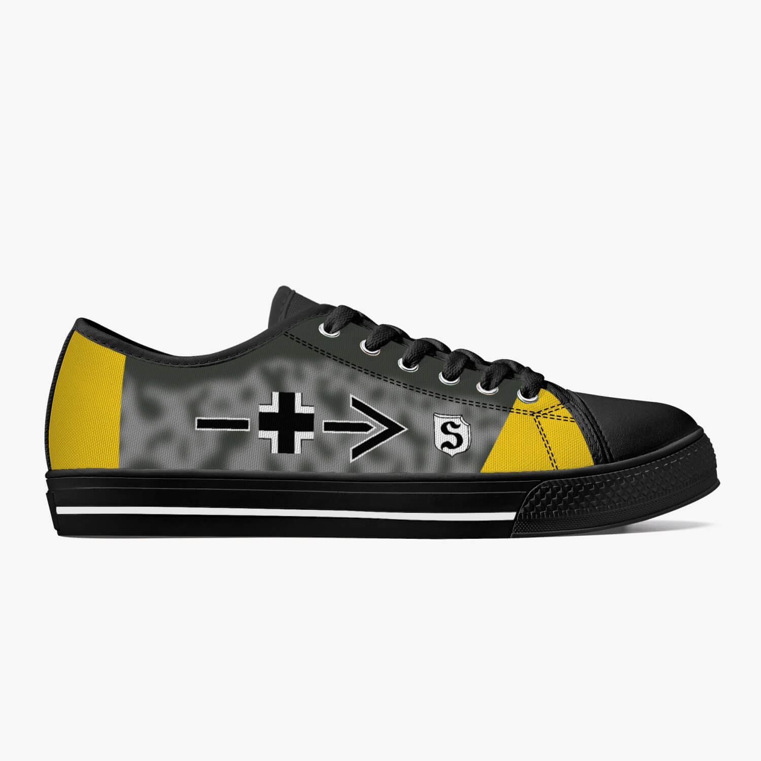 Bf-109 "Black Chevron and Bars" of Adolf Galland Low Top Canvas Shoes - I Love a Hangar