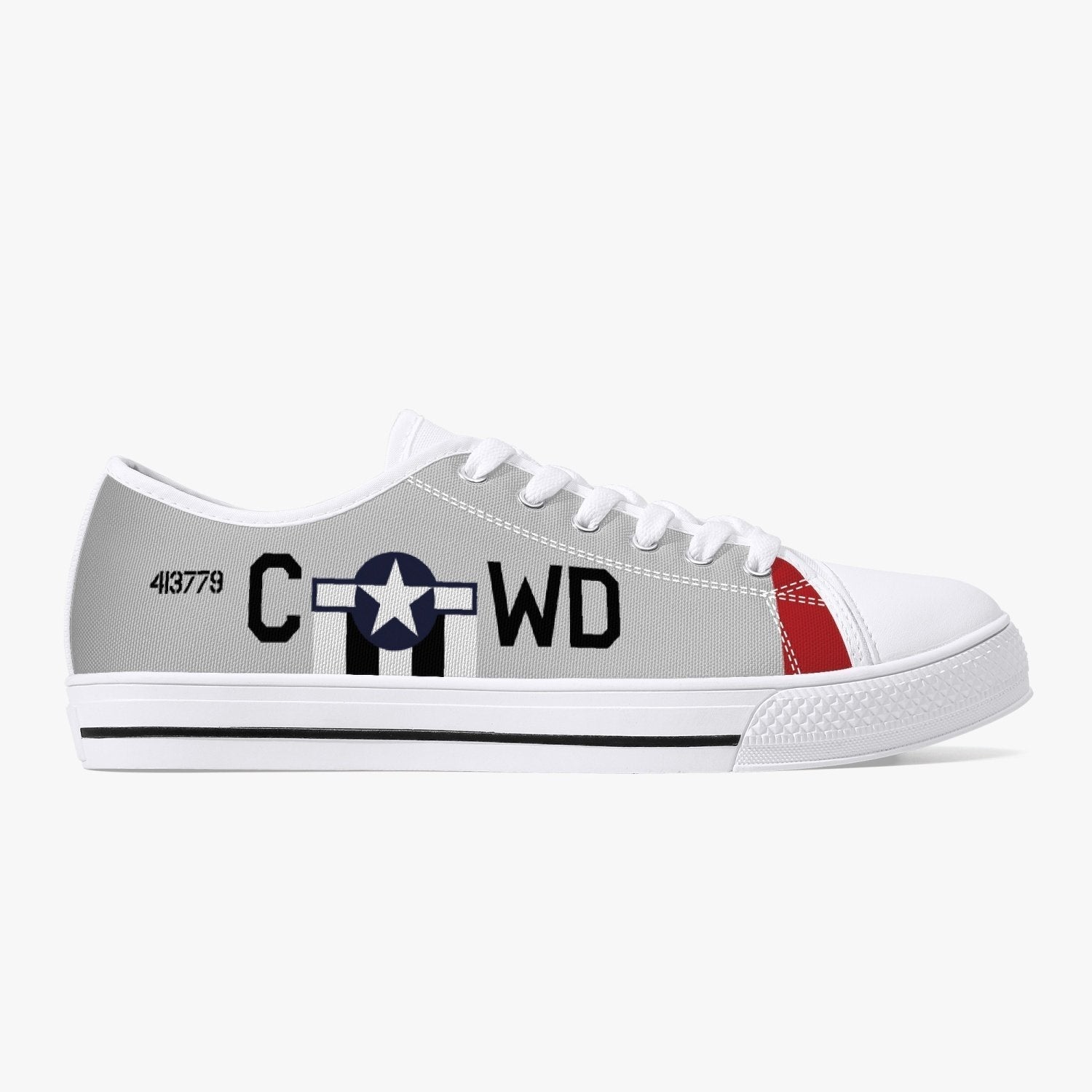 P-51 "WD-C" of Don Blakeslee Low Top Canvas Shoes - I Love a Hangar