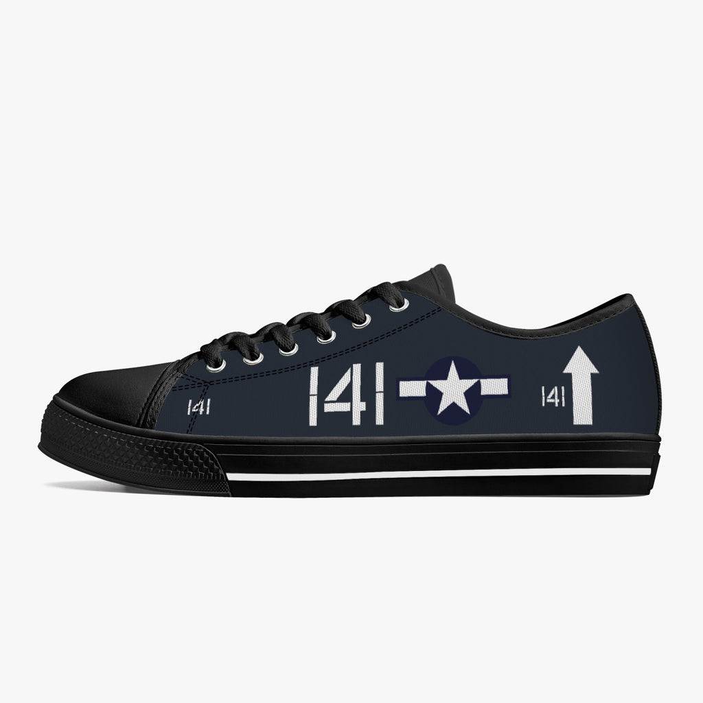 F4U Corsair "White 141" Low Top Canvas Shoes - I Love a Hangar
