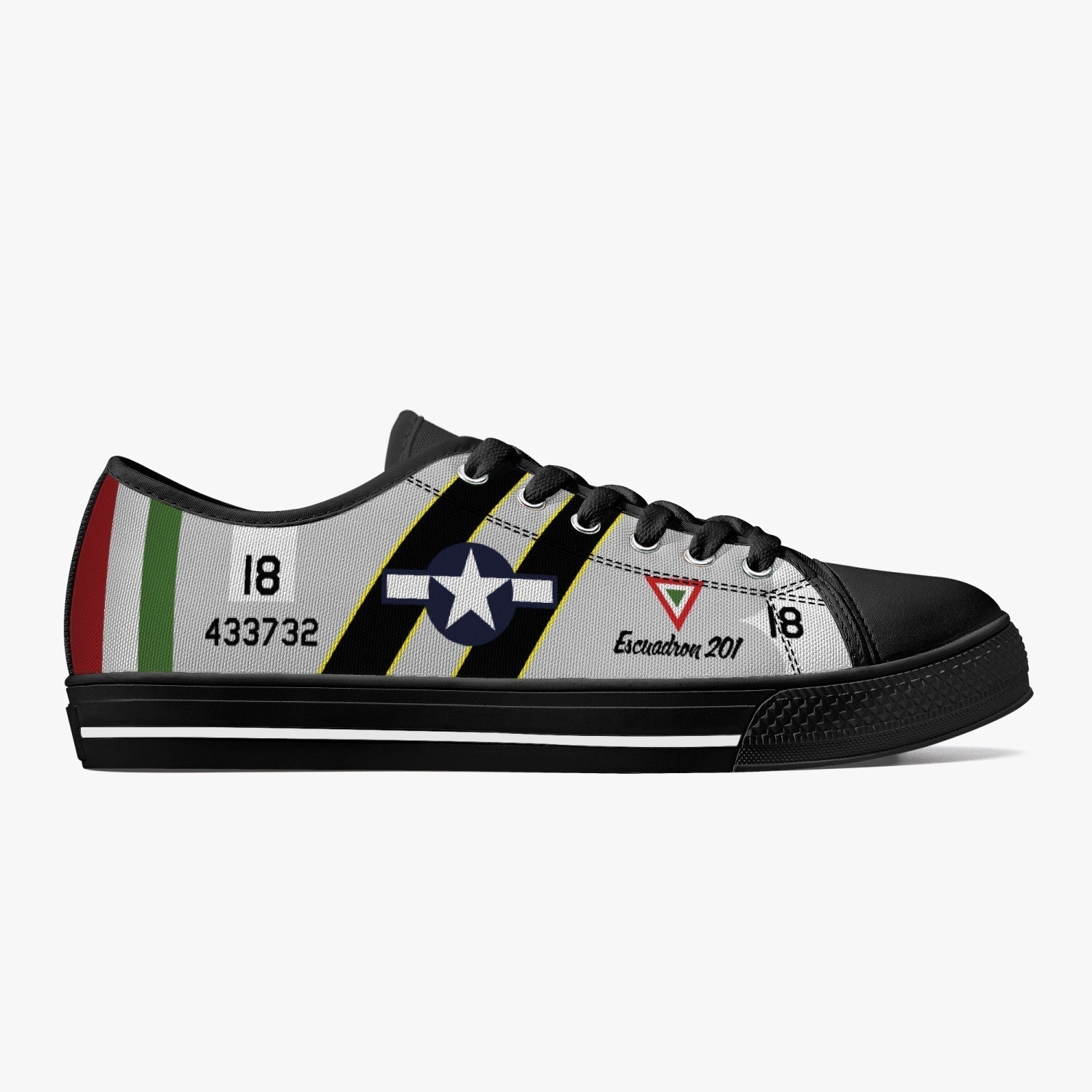 P-47 Mexican Air Force Low Top Canvas Shoes - I Love a Hangar