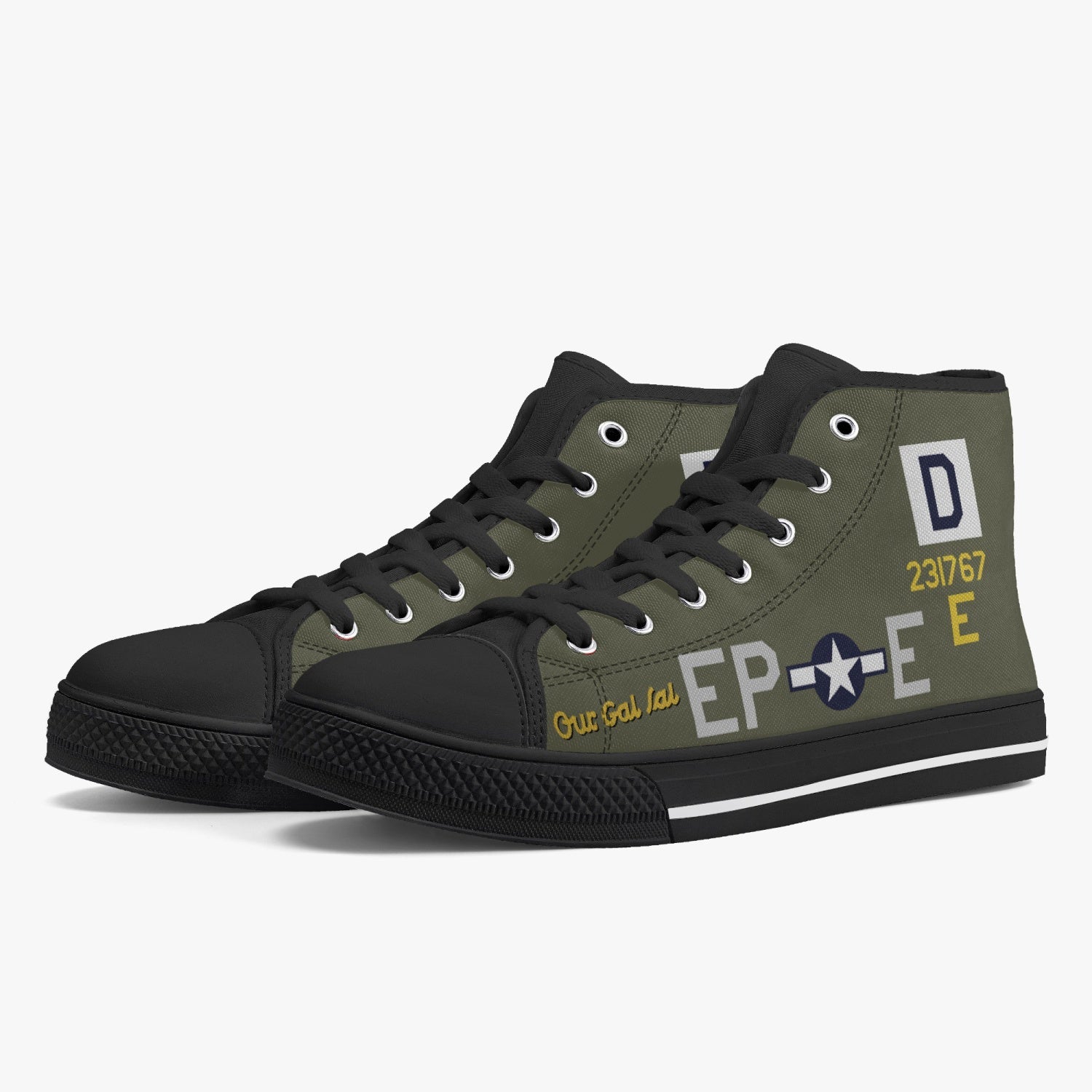 B-17 "Our Gal Sal" High Top Canvas Shoes - I Love a Hangar