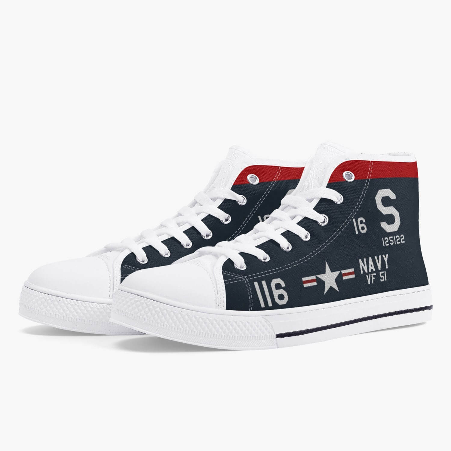 F9F Panther "S-116" of Neil Armstrong High Top Canvas Shoes - I Love a Hangar