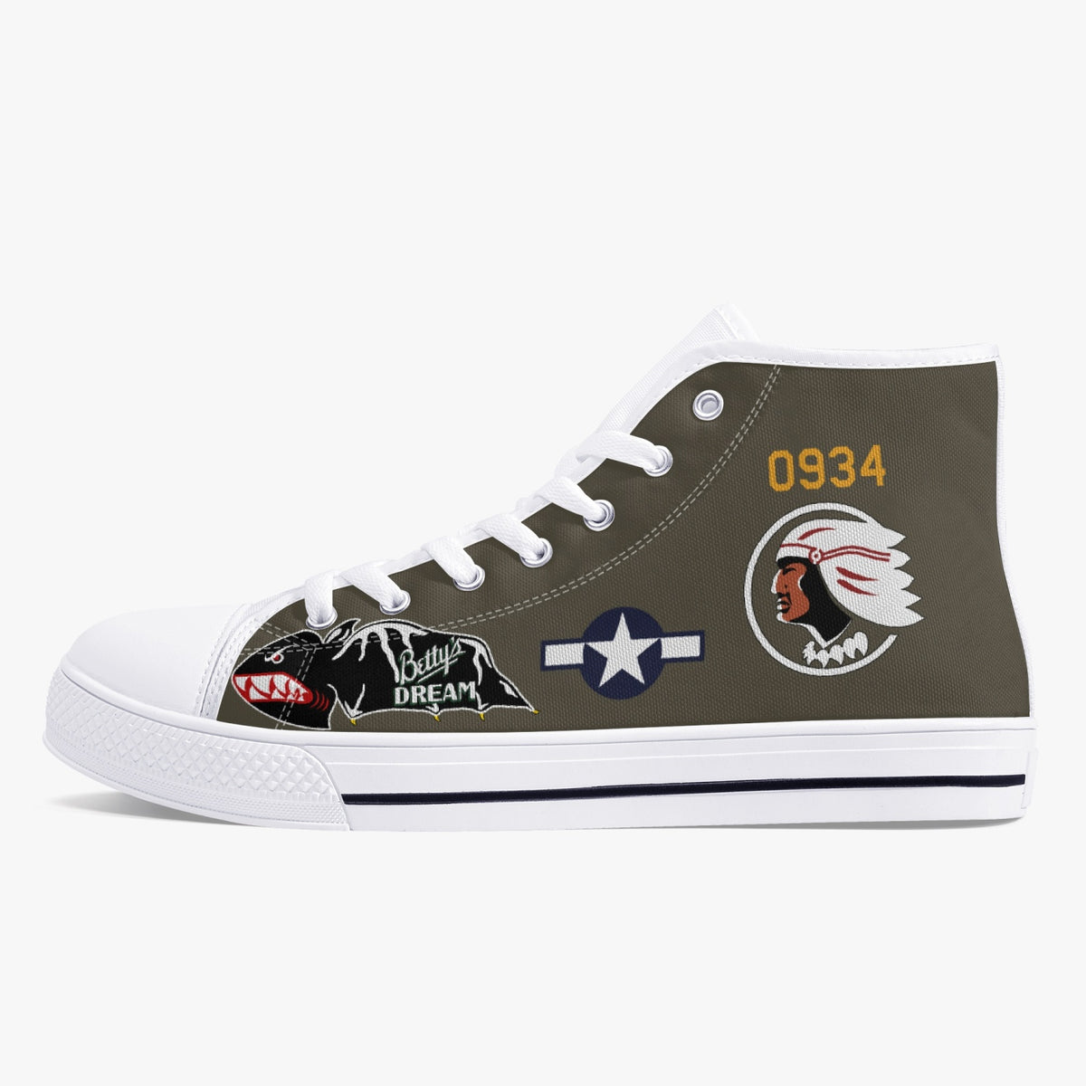 B-25 "Betty's Dream" High Top Canvas Shoes - I Love a Hangar