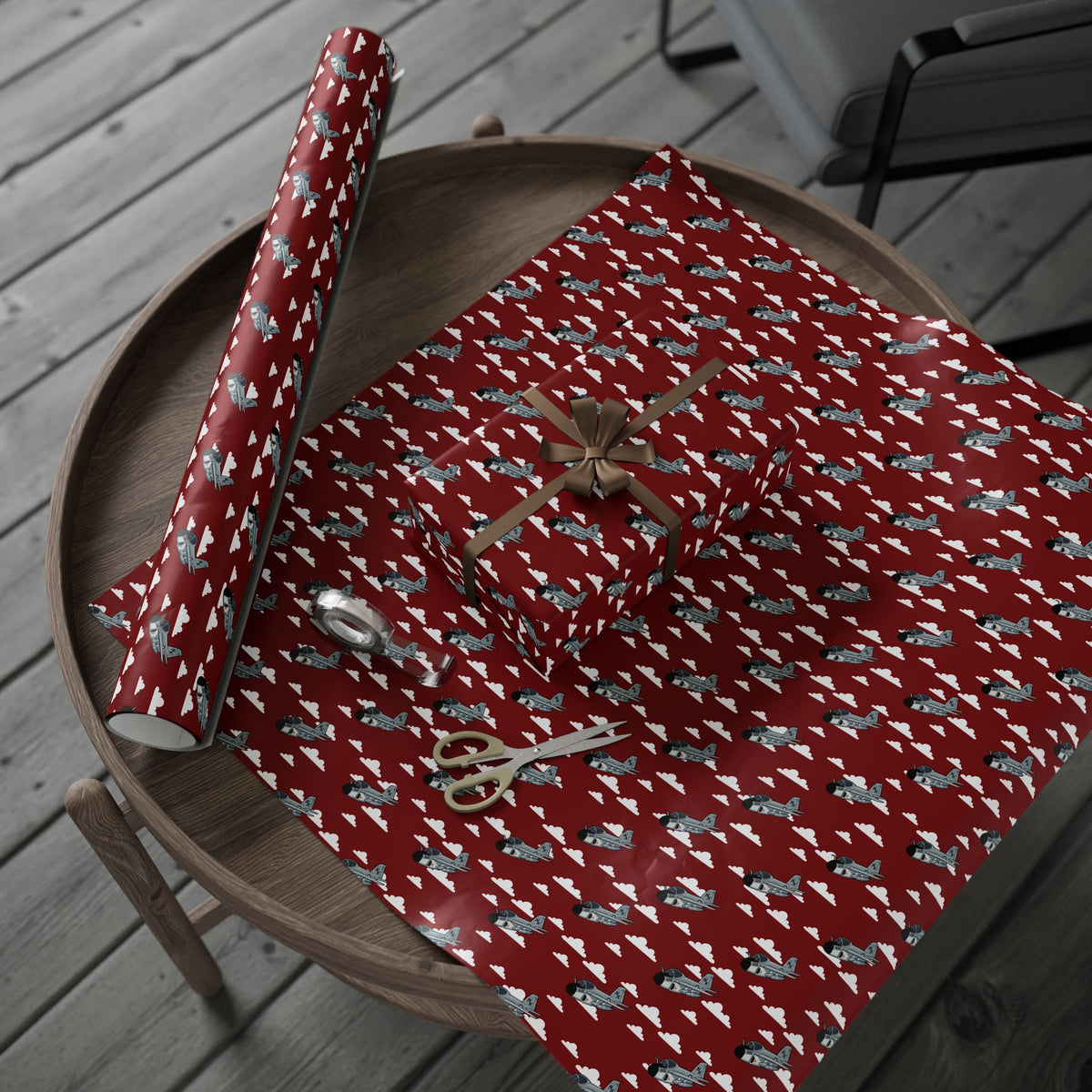 A-6 Intruder Wrapping Paper - Maroon - I Love a Hangar