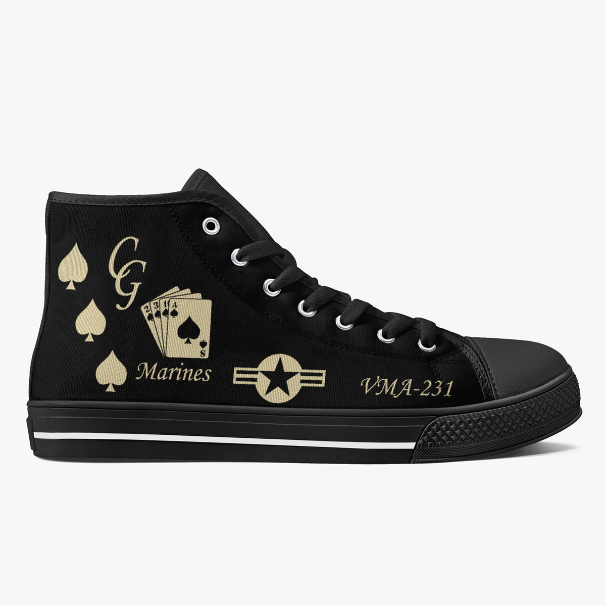 VMA-231 "Ace of Spades" High Top Canvas Shoes - I Love a Hangar