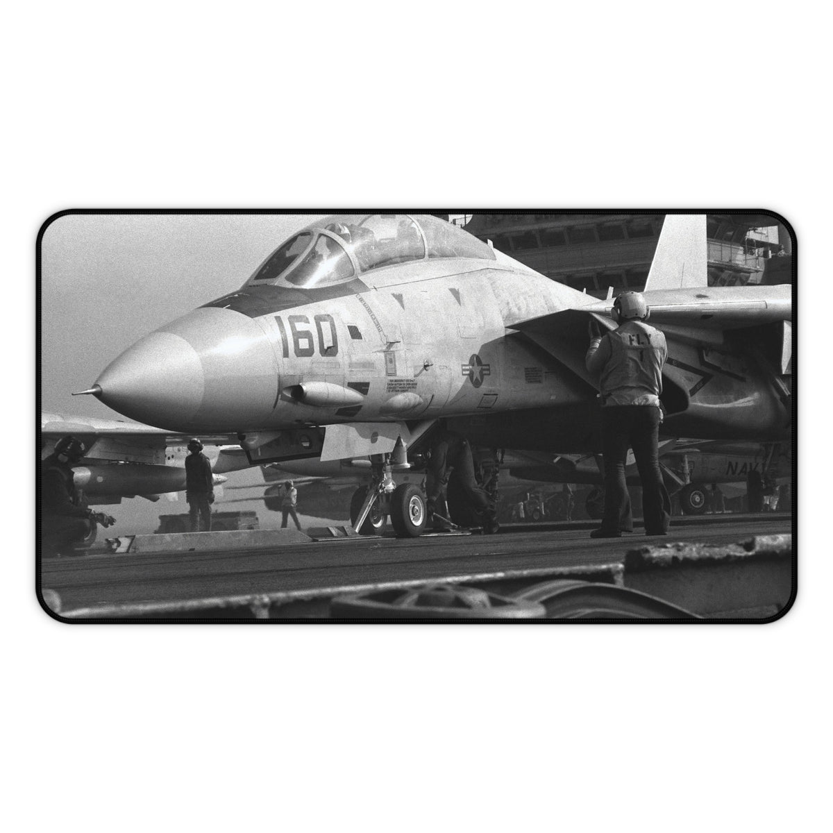 F-14 "Tomcat" About To Launch Desk Mat - I Love a Hangar