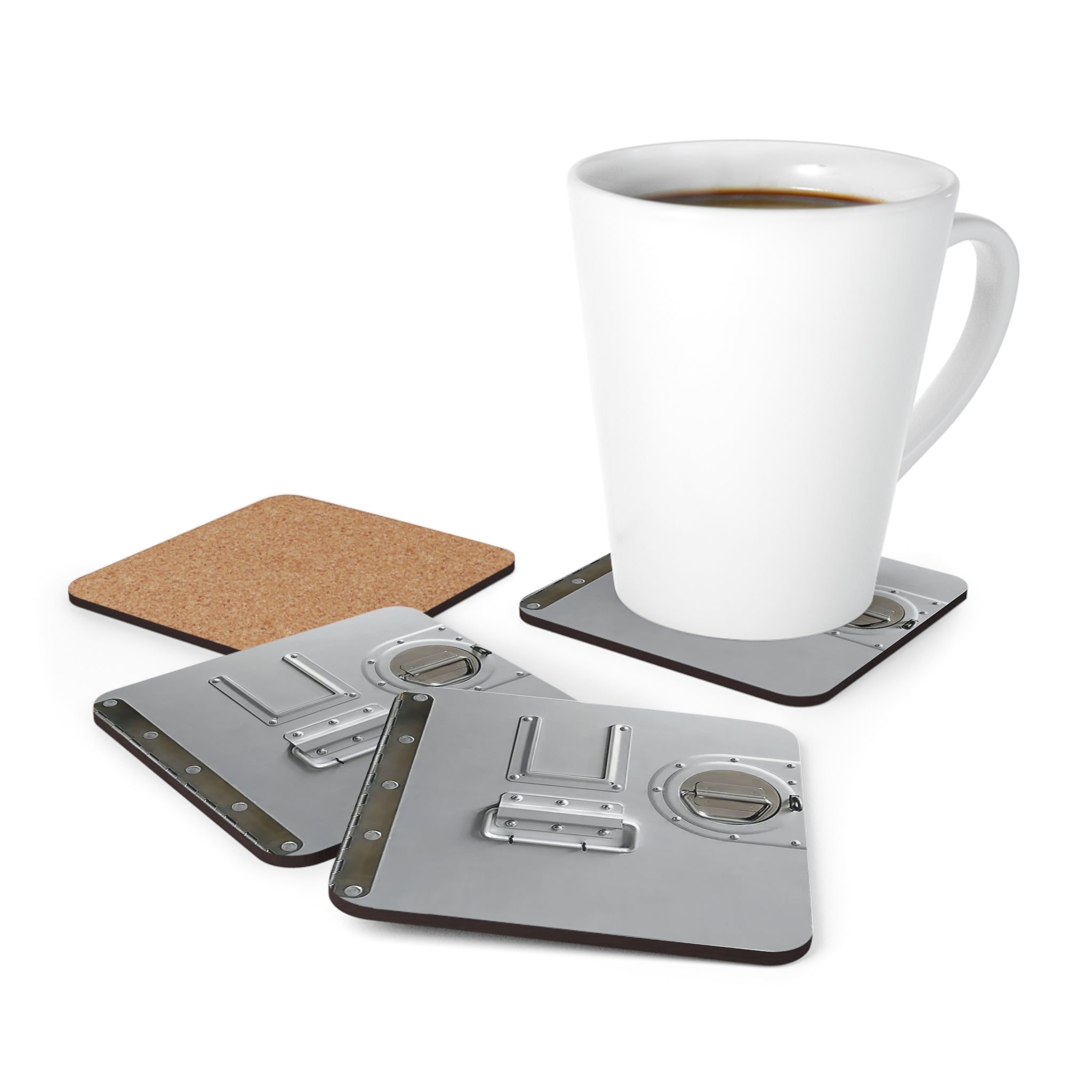 Galley Container Style Corkwood Coaster Set - I Love a Hangar