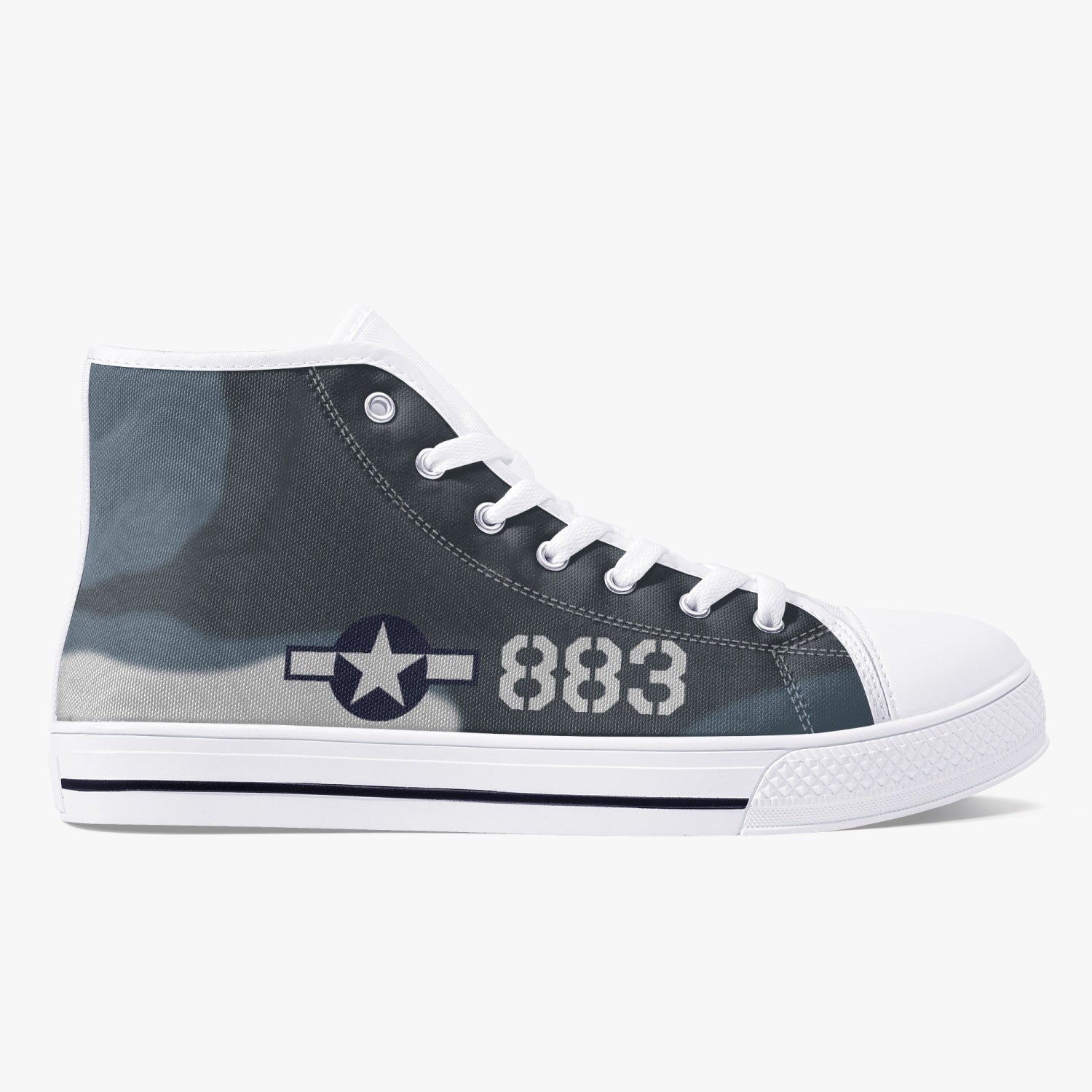 F4U Corsair "White 883" High  Top Canvas Shoes - I Love a Hangar