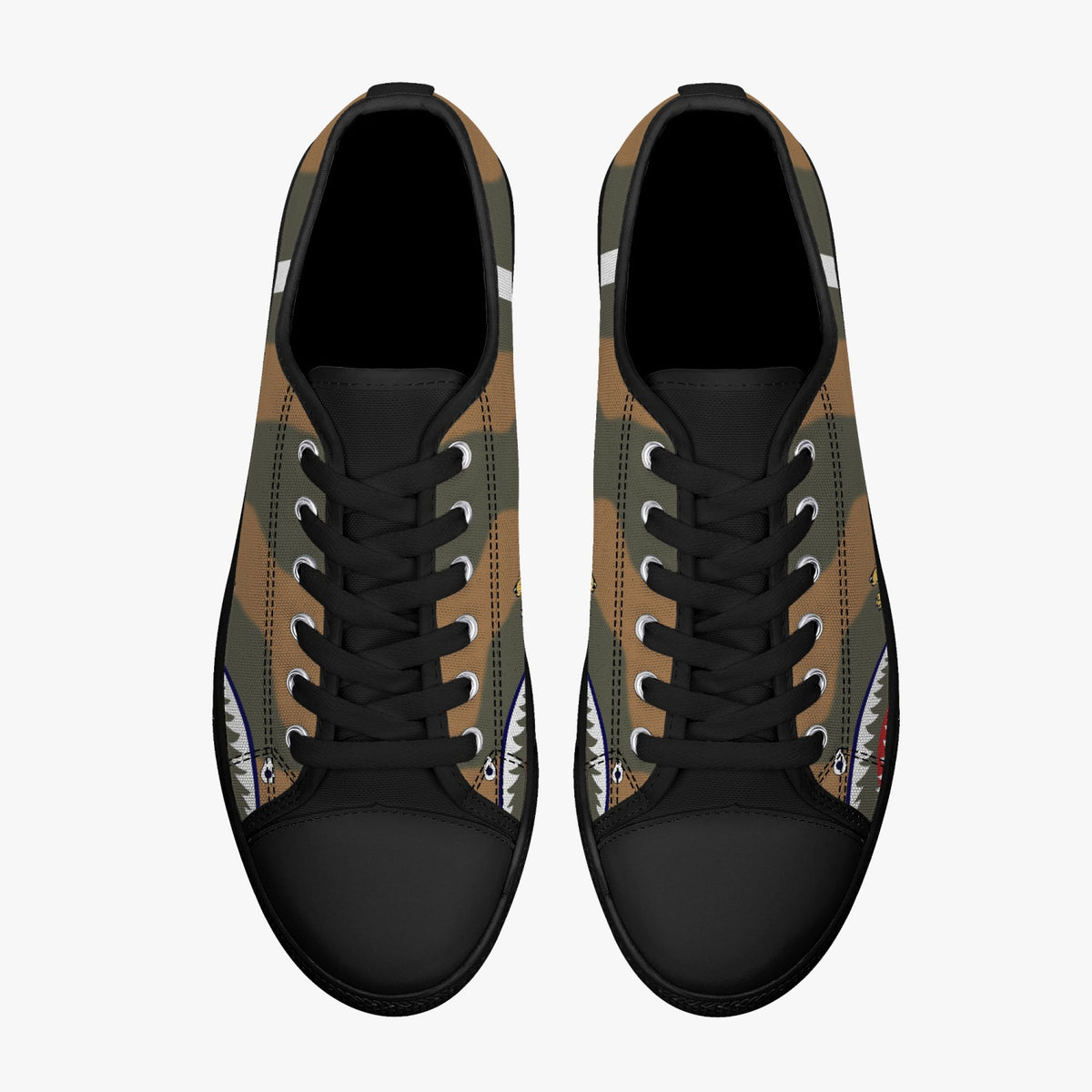P-40 "White #7" of Robert Neale Low Top Canvas Shoes - I Love a Hangar