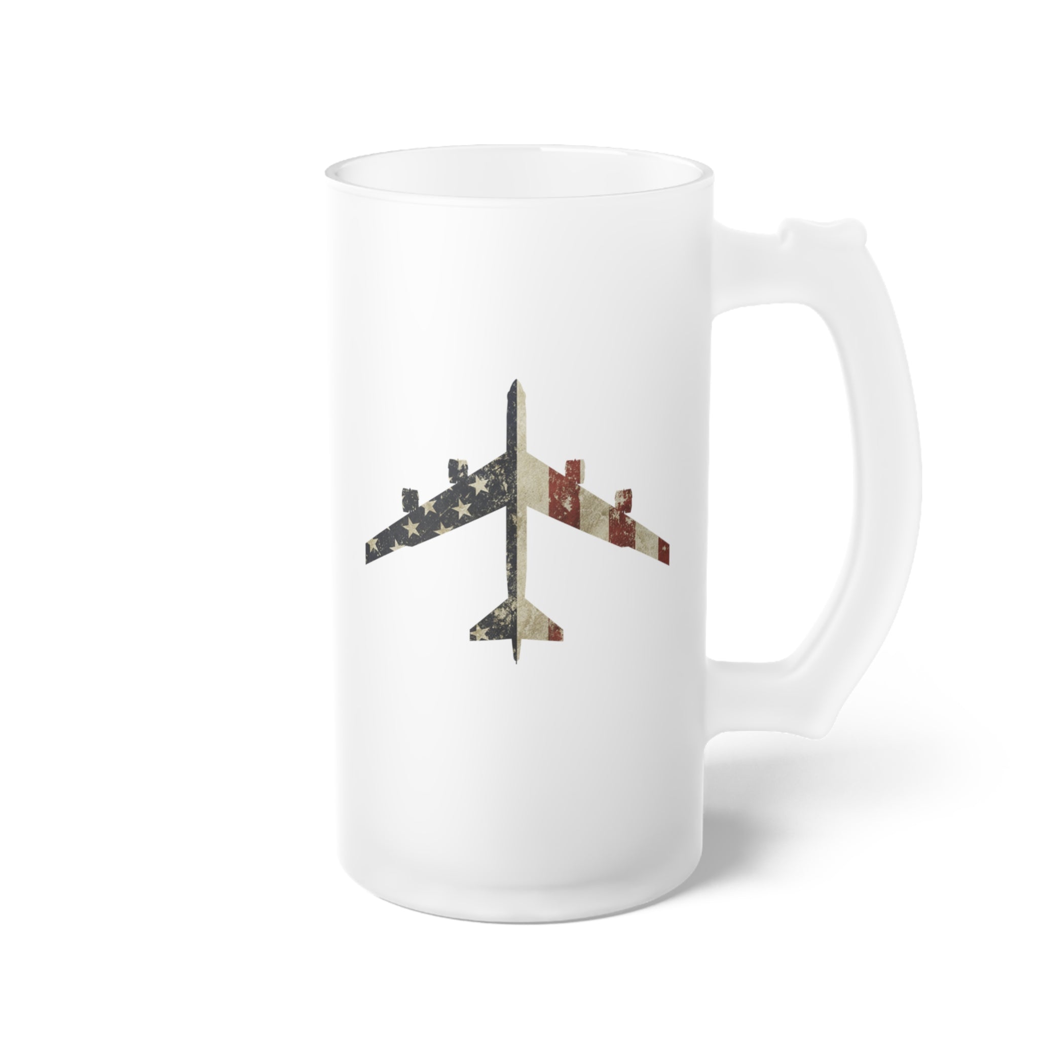 B-52 Stratofortress Frosted Glass 16oz (473ml) Beer Mug - I Love a Hangar