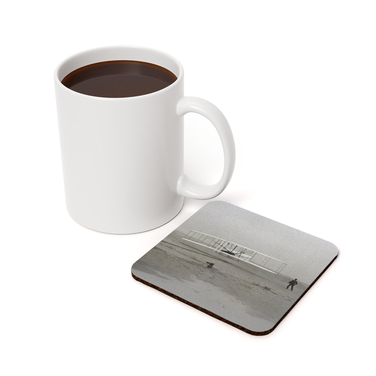 Wright Flyer Cork Back Coaster - I Love a Hangar