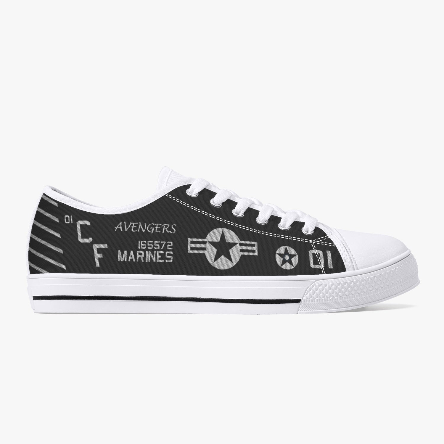 VMA-211 "Wake Island Avengers" (BuNo 165572) Low Top Canvas Shoes - I Love a Hangar