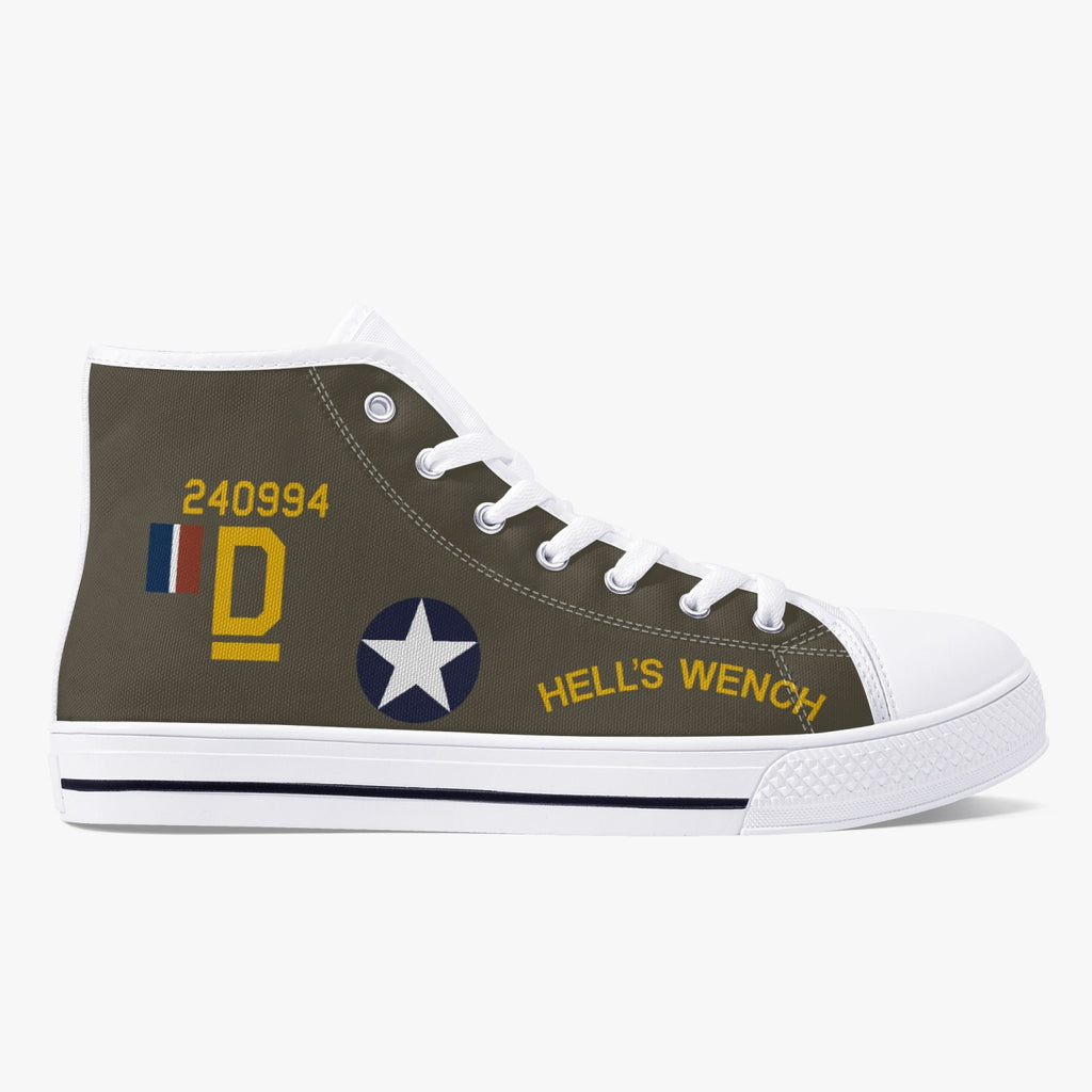 B-24 "Hell's Wench" High  Top Canvas Shoes - I Love a Hangar