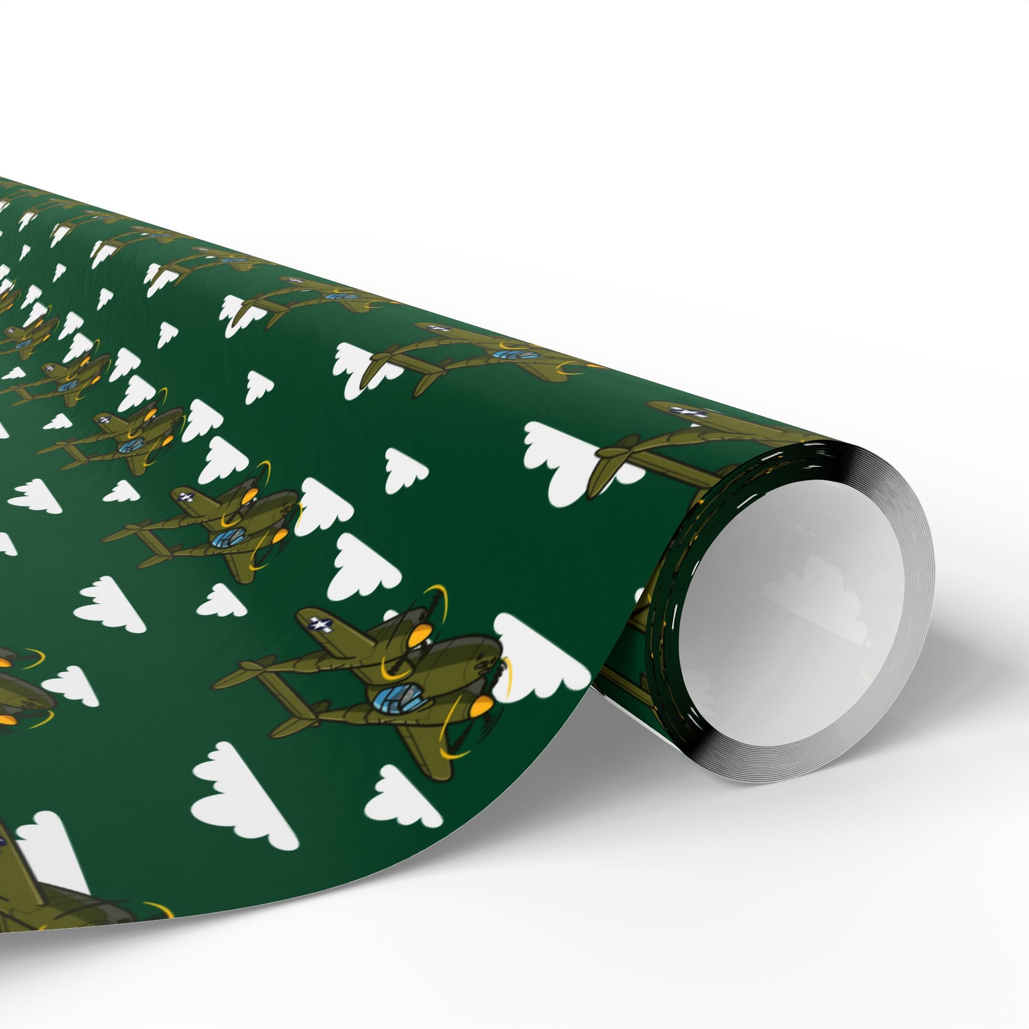 P-38 Lightning Wrapping Paper - Green - I Love a Hangar