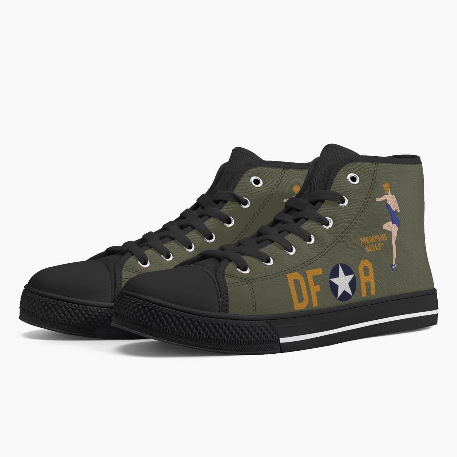 B-17 "Memphis Belle" High Top Canvas Shoes - I Love a Hangar