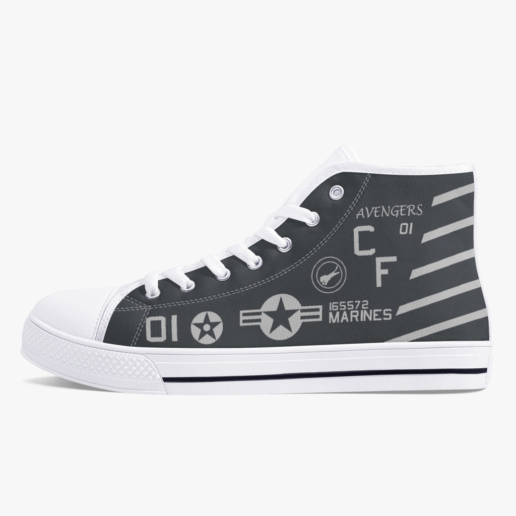 VMA-211 "Wake Island Avengers" (BuNo 165572) High Top Canvas Shoes - I Love a Hangar