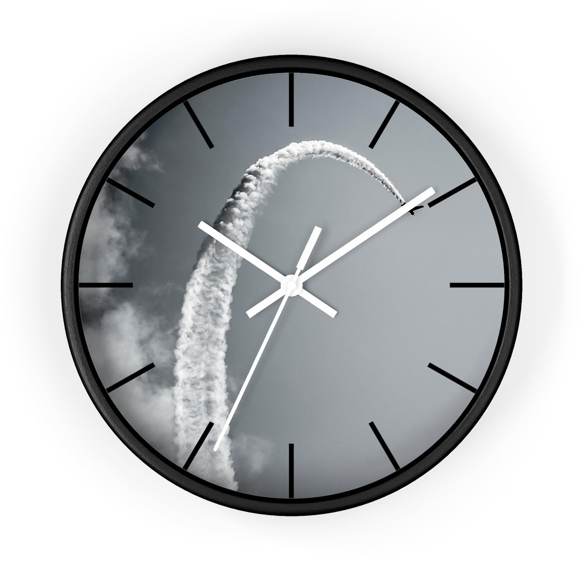 Black & White Wall Aerobatic Clock - I Love a Hangar