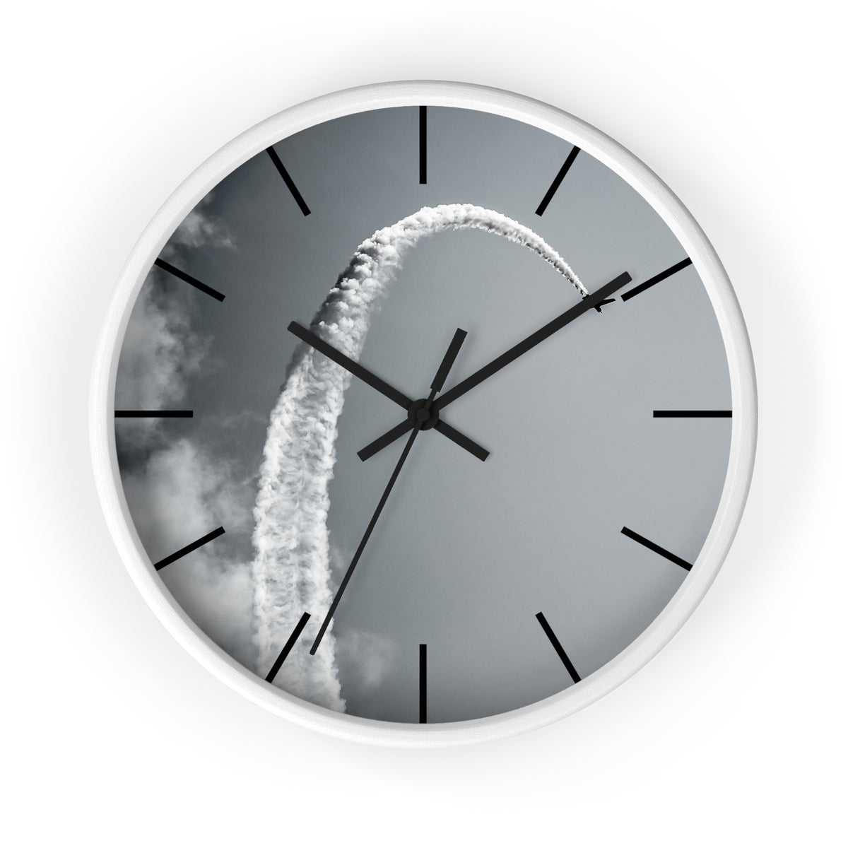 Black & White Wall Aerobatic Clock - I Love a Hangar