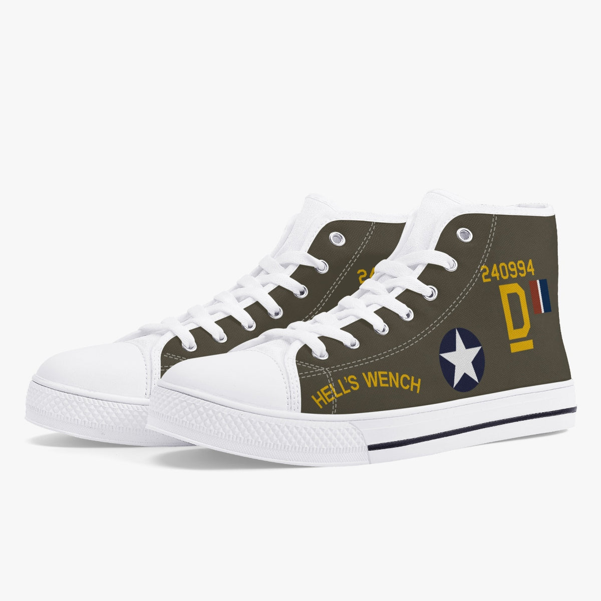 B-24 "Hell's Wench" High  Top Canvas Shoes - I Love a Hangar