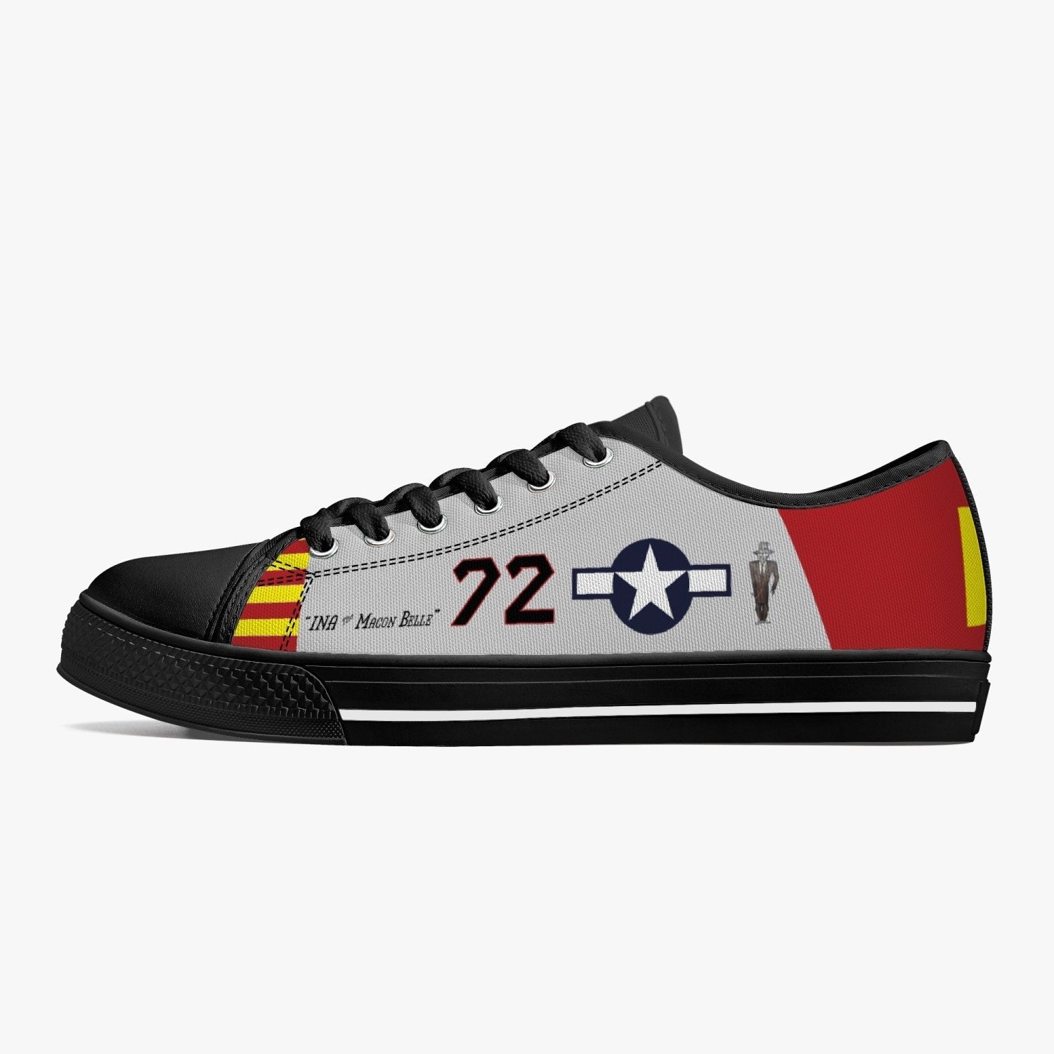 P-51 "Ina The Macon Belle" Low Top Canvas Shoes - I Love a Hangar