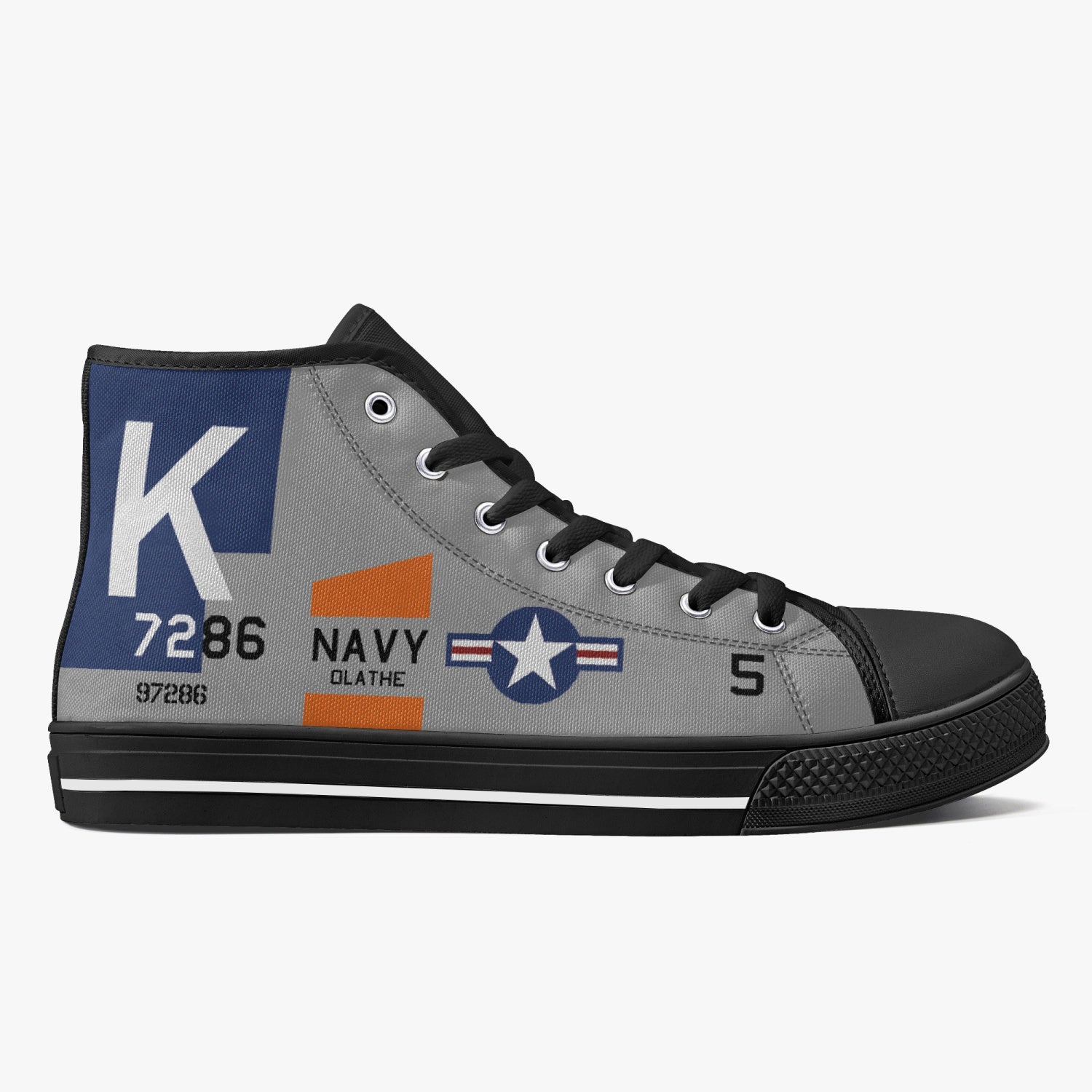 F4U Corsair "NAS Olathe" High Top Canvas Shoes - I Love a Hangar