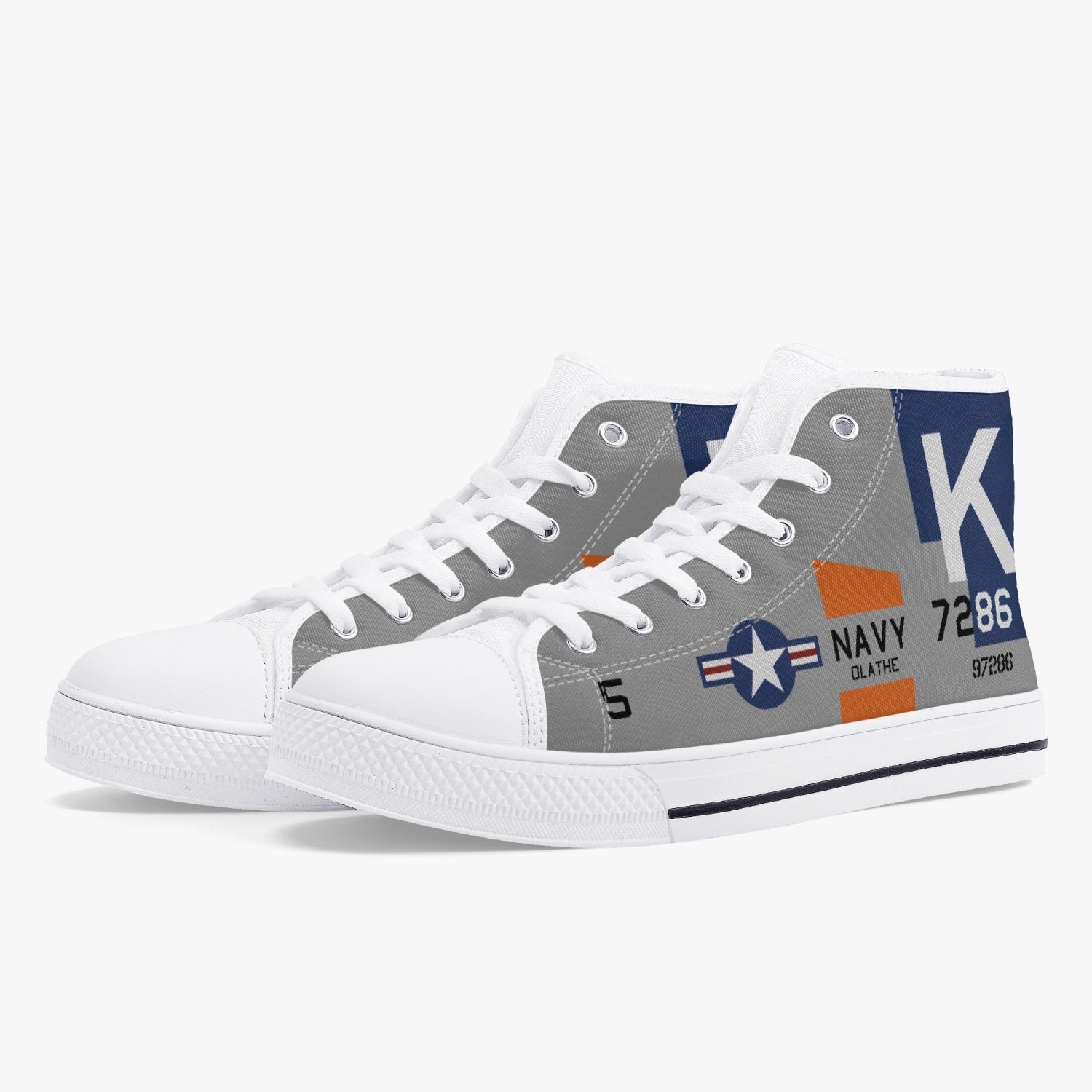 F4U Corsair "NAS Olathe" High Top Canvas Shoes - I Love a Hangar