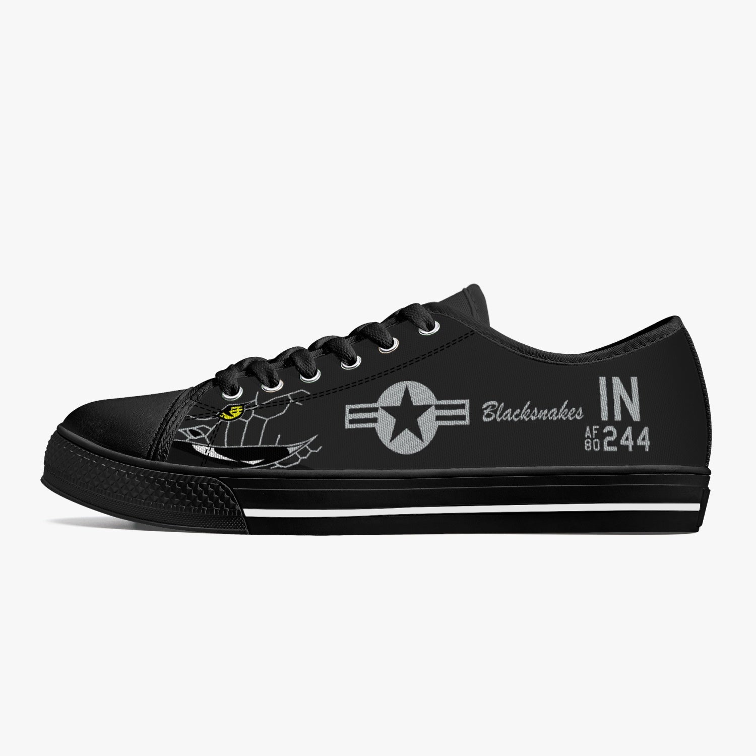 A-10 "Blacksnakes" Low Top Canvas Shoes (Dark) - I Love a Hangar