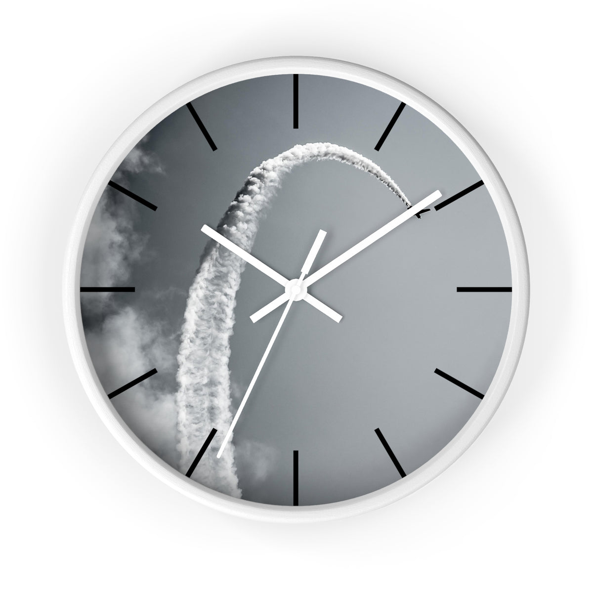 Black & White Wall Aerobatic Clock - I Love a Hangar