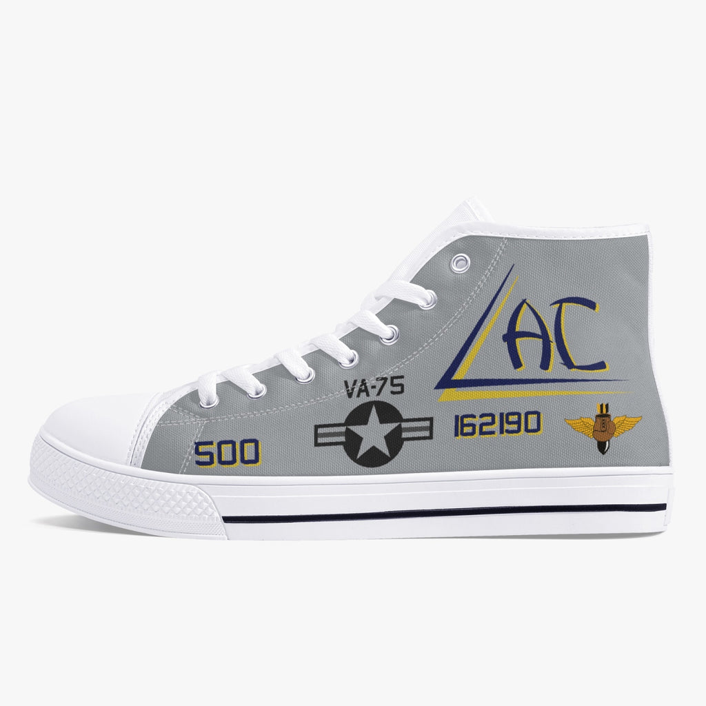 VA-75 "Sunday Punchers" High Top Canvas Shoes - I Love a Hangar