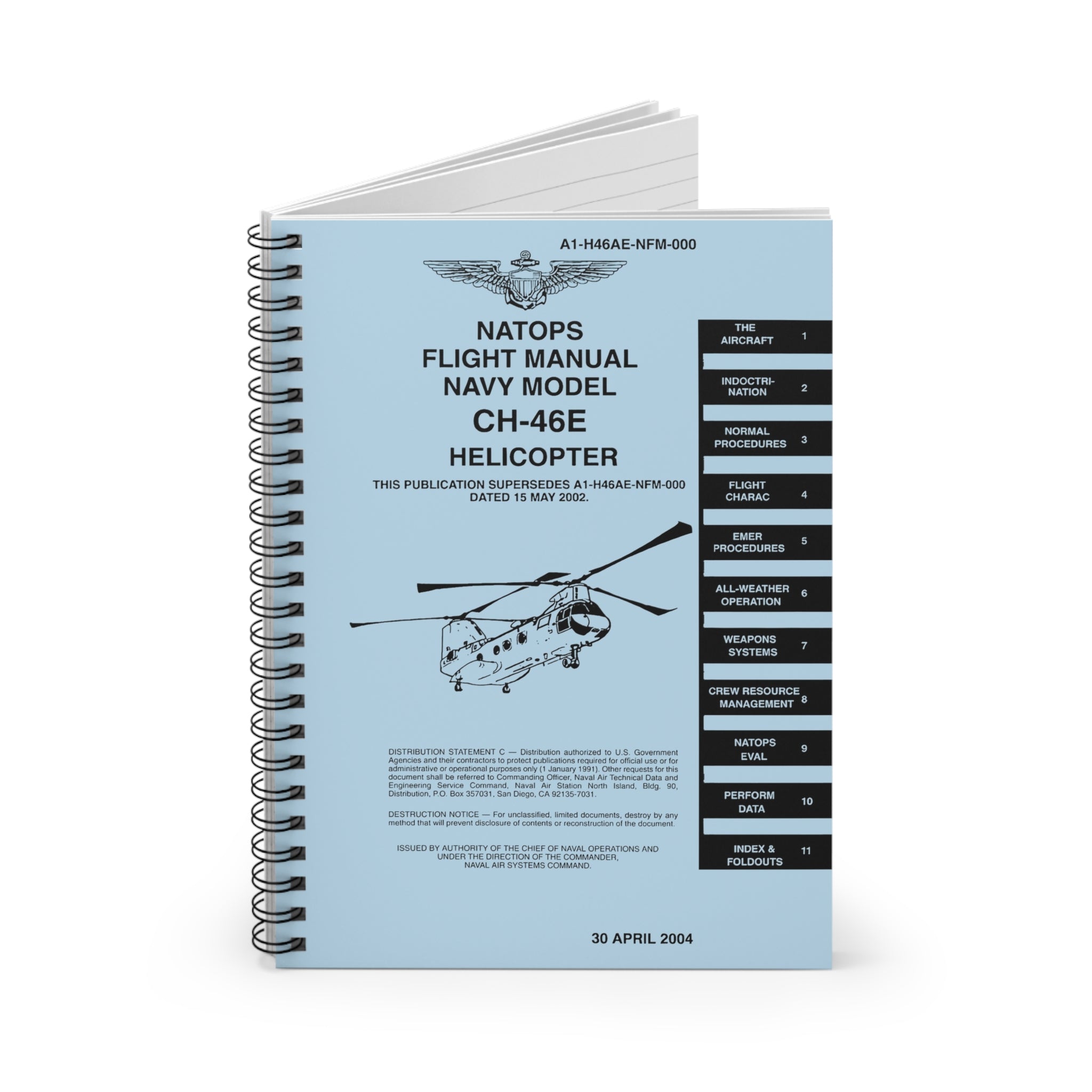 CH-46 Sea Knight NATOPS Inspired Spiral Notebook