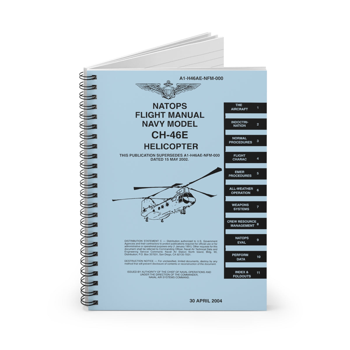 CH-46 Sea Knight NATOPS Inspired Spiral Notebook