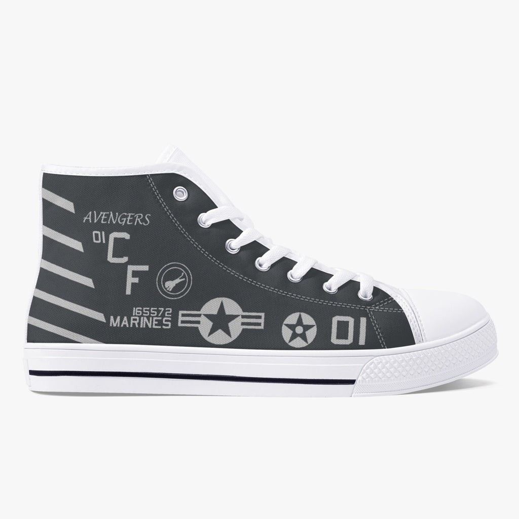 VMA-211 "Wake Island Avengers" (BuNo 165572) High Top Canvas Shoes - I Love a Hangar