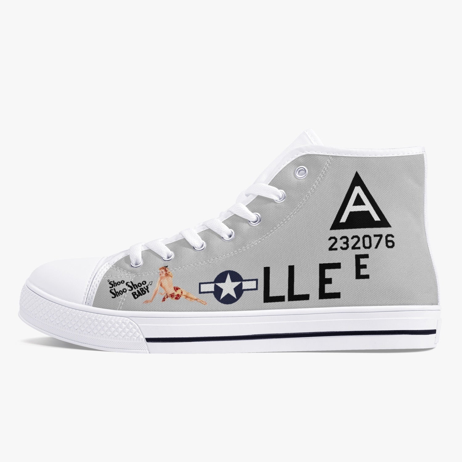 B-17 "Shoo Shoo Shoo Baby" High Top Canvas Shoes - I Love a Hangar