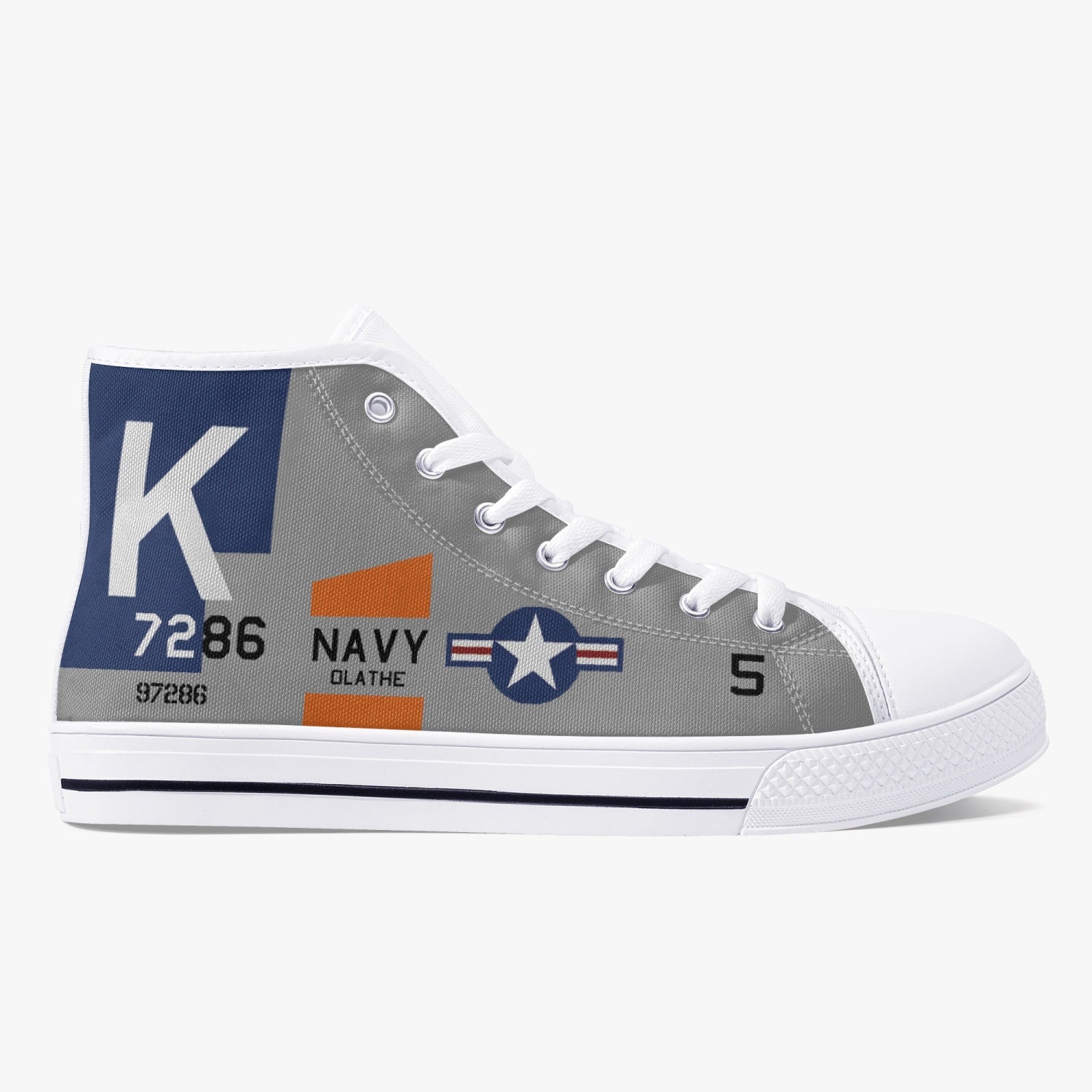 F4U Corsair "NAS Olathe" High Top Canvas Shoes - I Love a Hangar