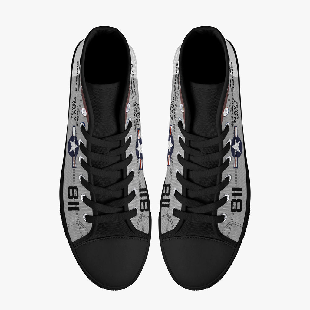 VAW-33 "Nighthawks" High Top Canvas Shoes - I Love a Hangar