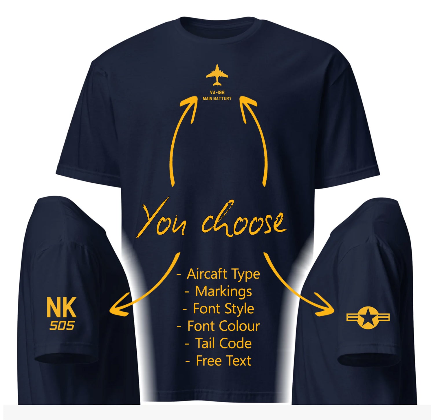 Custom USN/USMC Style Markings Short-Sleeve Unisex T-Shirt - I Love a Hangar