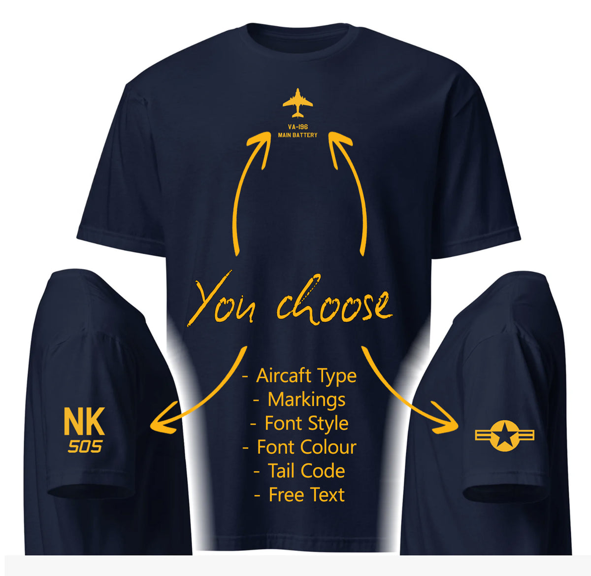 Custom USN/USMC Style Markings Short-Sleeve Unisex T-Shirt - I Love a Hangar