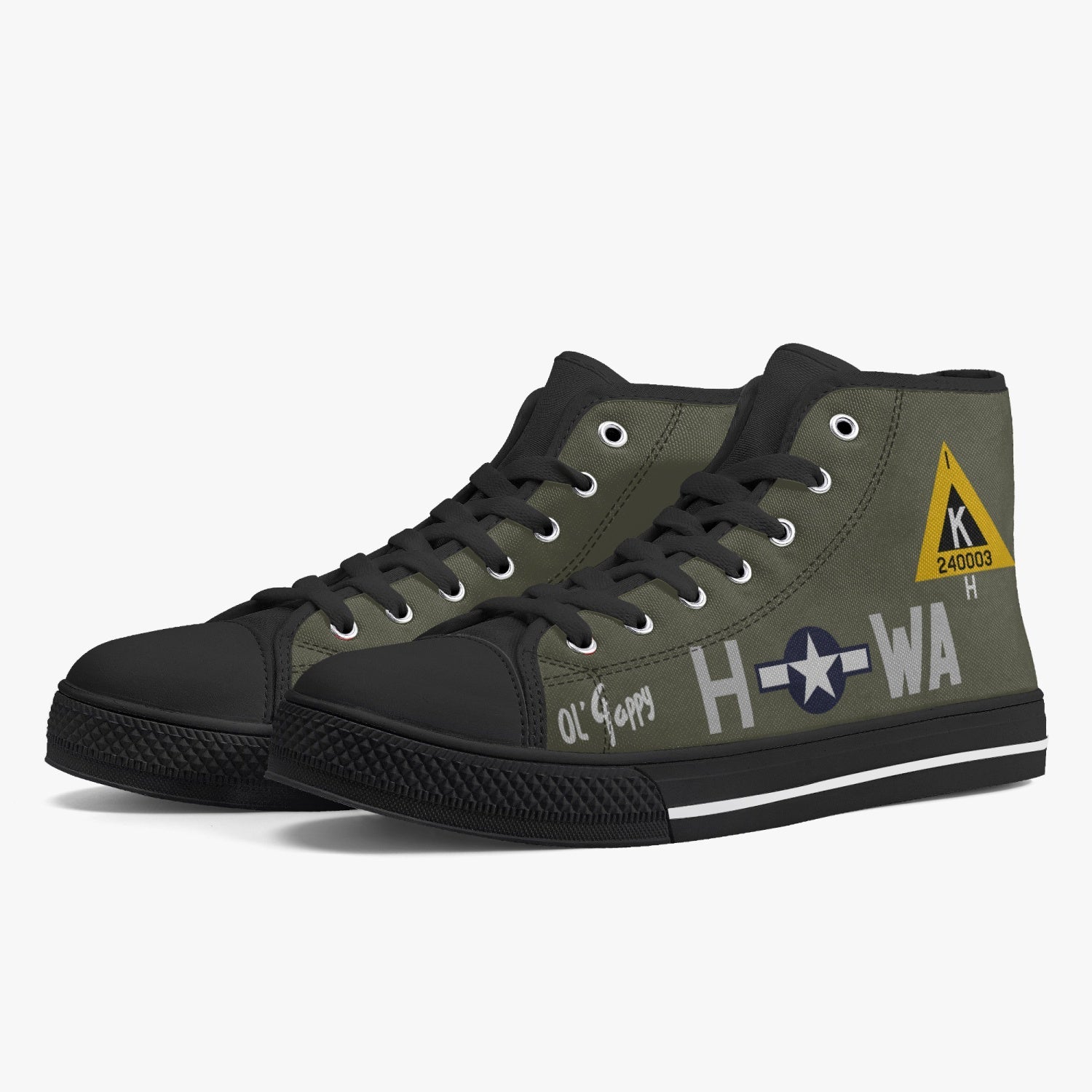 B-17 "Ol' Gappy" High Top Canvas Shoes - I Love a Hangar