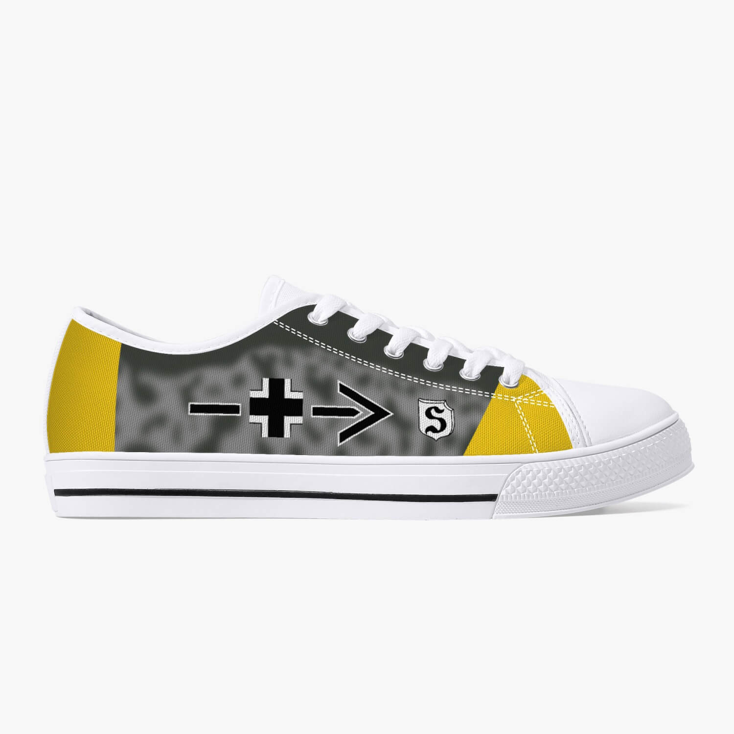 Bf-109 "Black Chevron and Bars" of Adolf Galland Low Top Canvas Shoes - I Love a Hangar