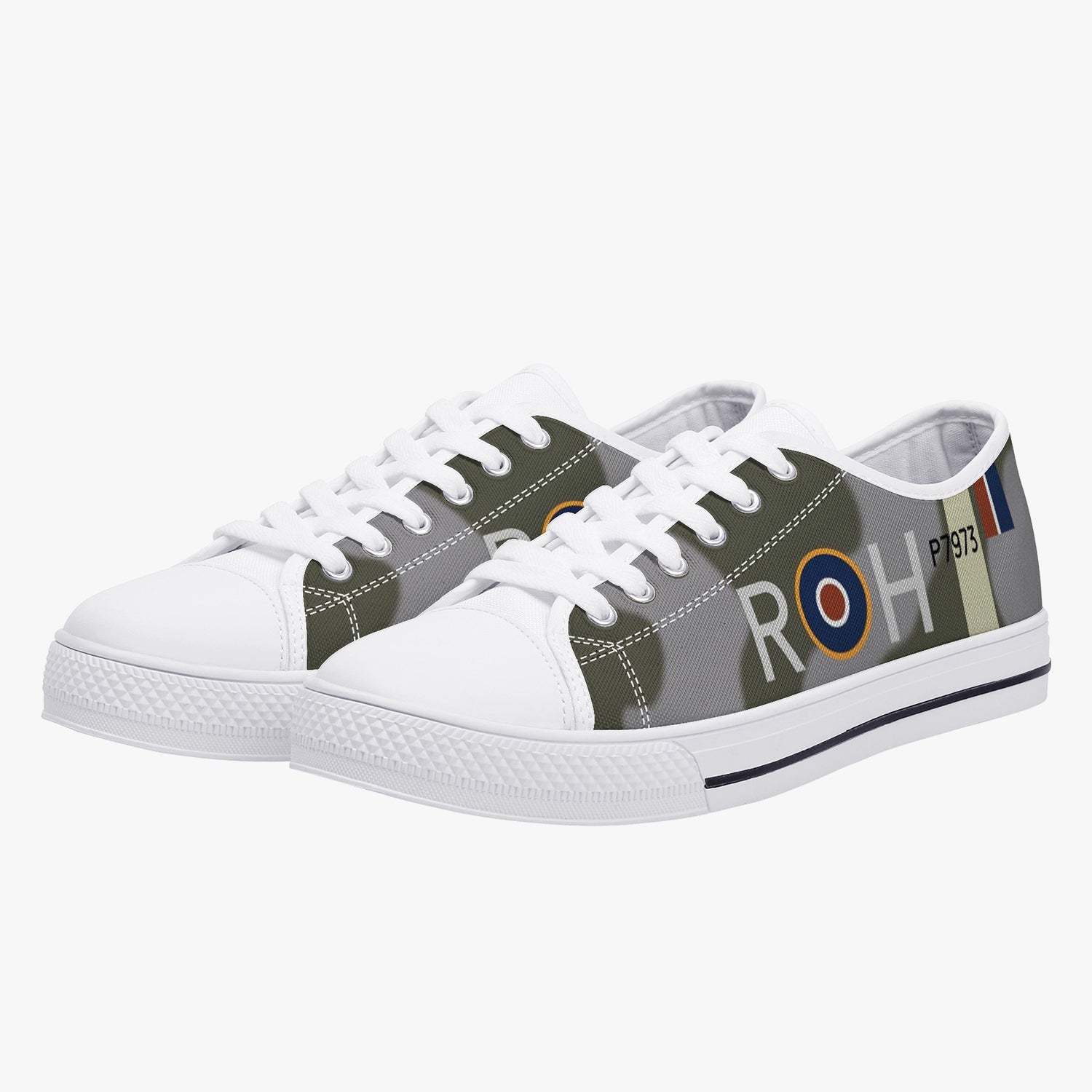 Spitfire "R-H" of Keith "Bluey" Truscott Low Top Canvas Shoes - I Love a Hangar