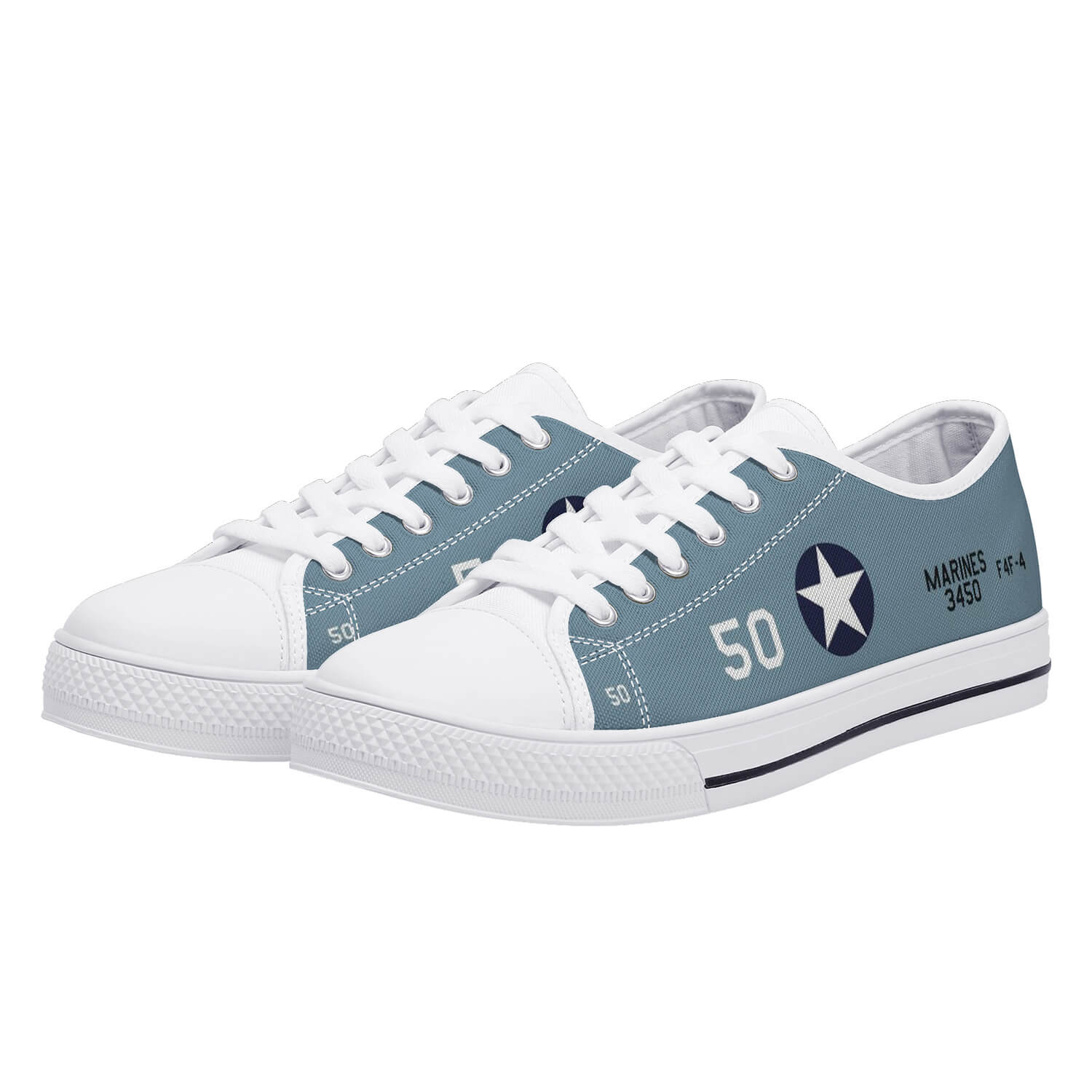 F4F "White 50" of Joe Foss Low Top Canvas Shoes - I Love a Hangar